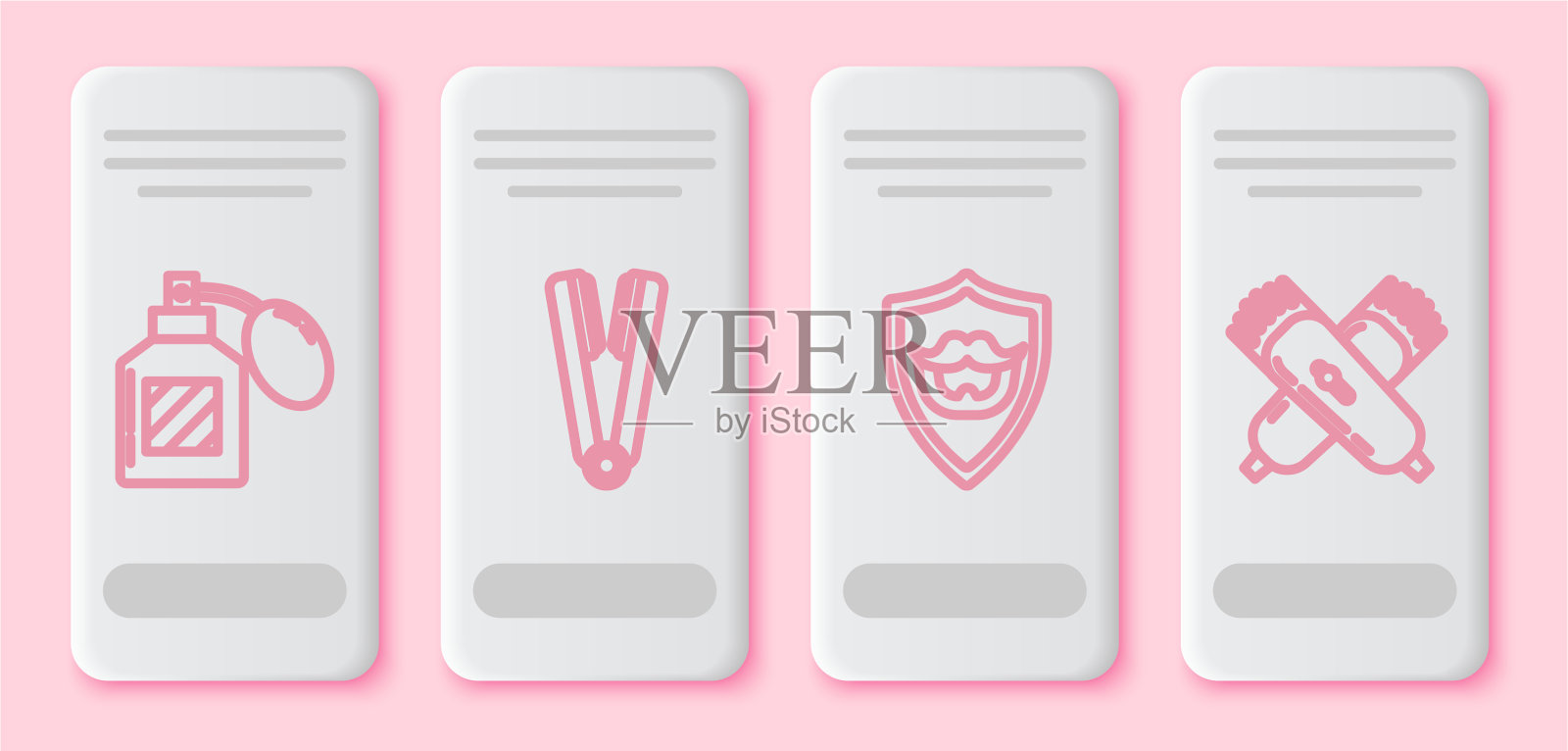 固定线须后卷发器的头发图标素材