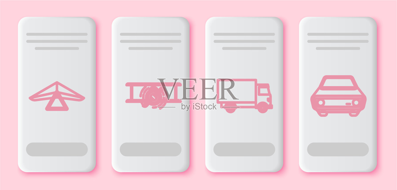 集线悬挂滑翔机老式复古飞机插画图片素材