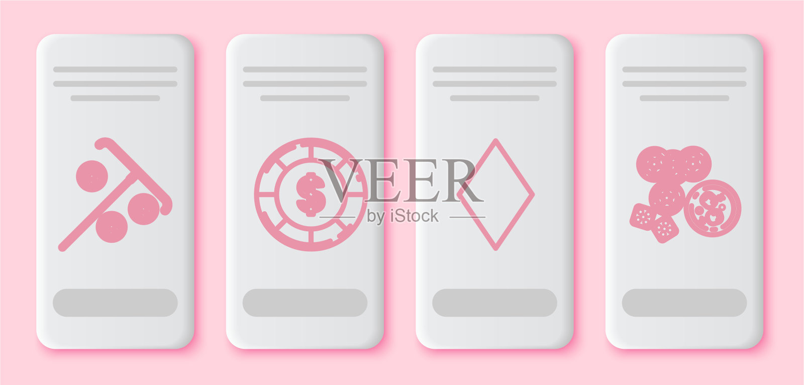 为筹码设定线杆赌场筹码与美元插画图片素材