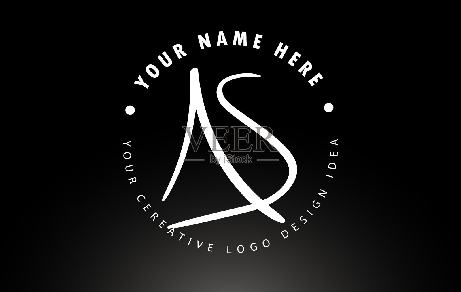 Xx手写字母标志设计用圆形插画图片素材