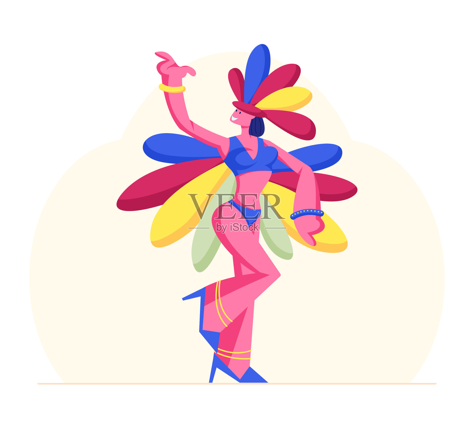 巴西桑巴舞女穿着节日设计元素图片