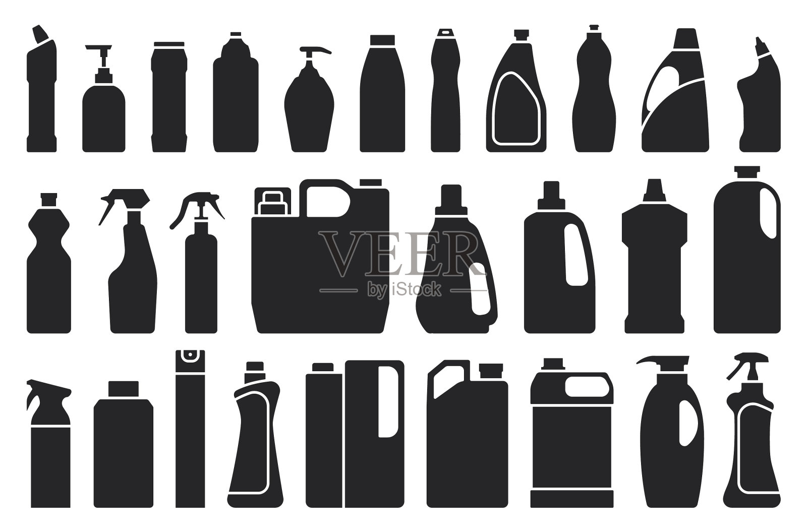 洗涤产品黑色套装图标图标素材