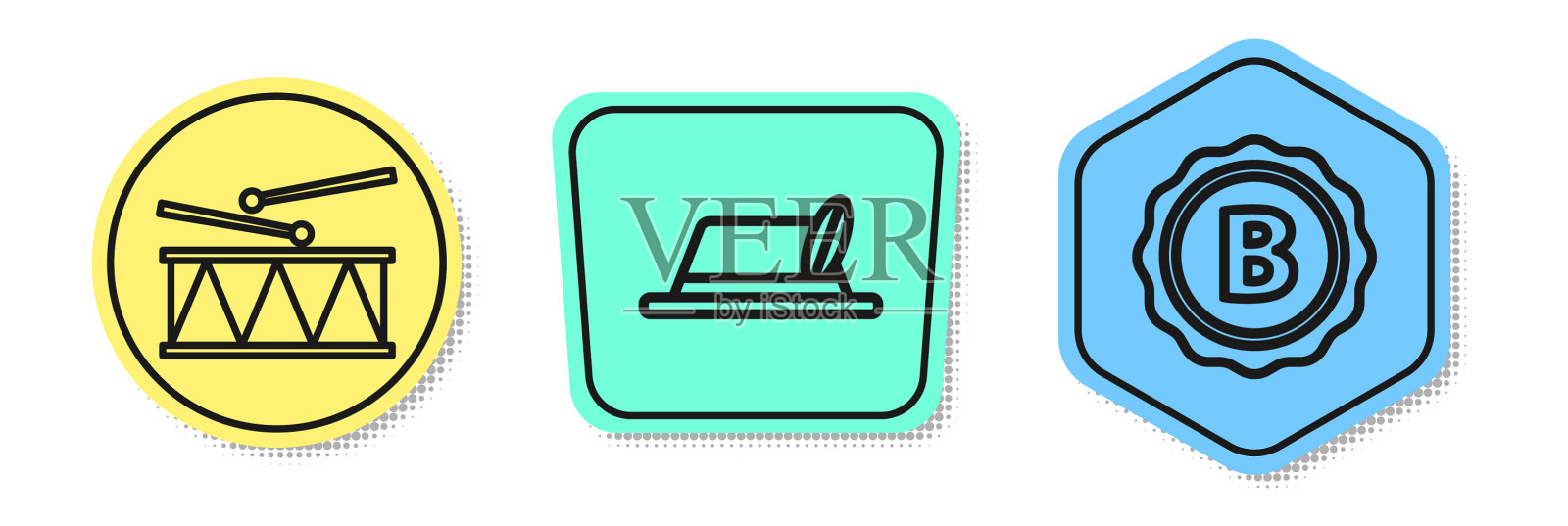 摆线乐器鼓和鼓棒图标素材