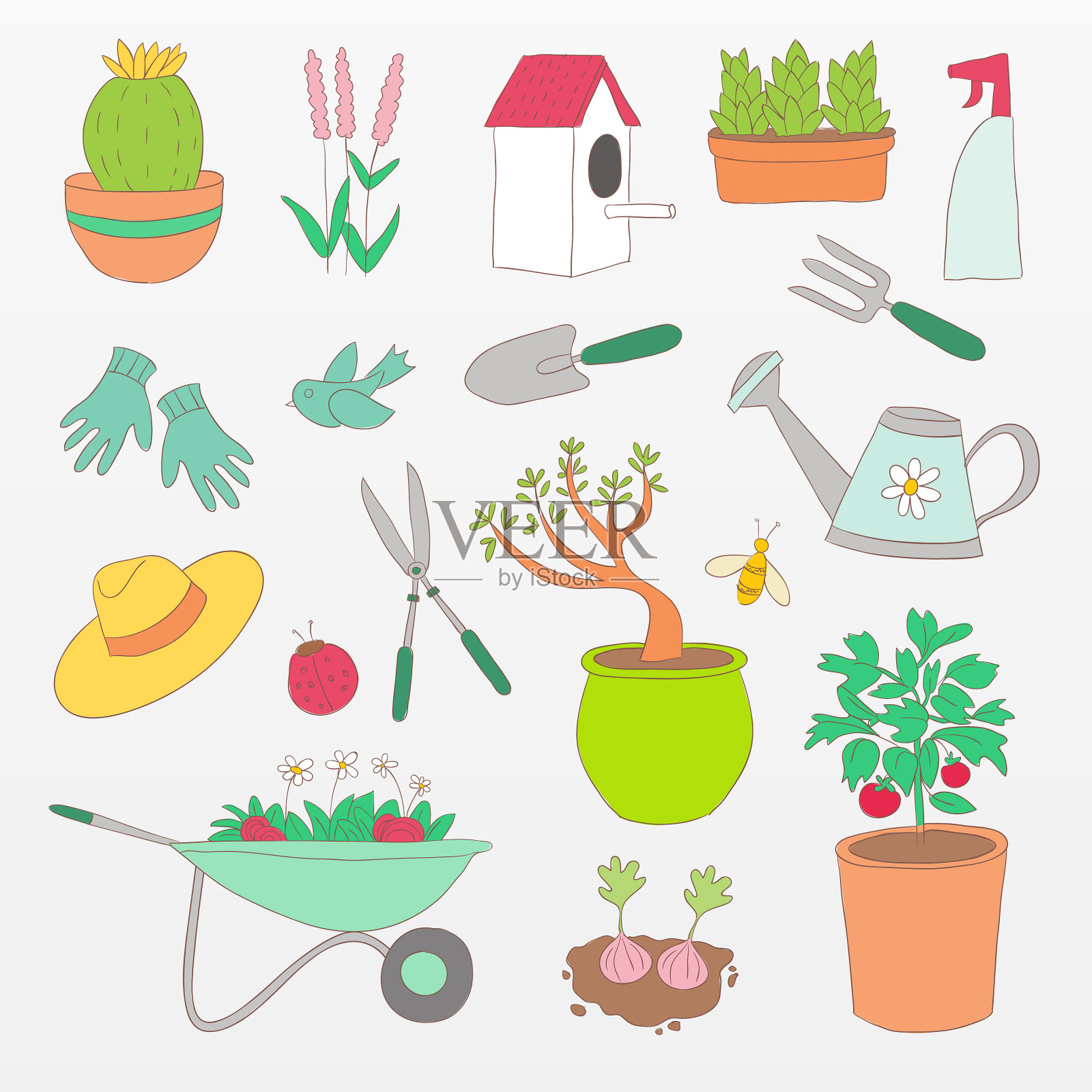 各种园艺图标集图标素材