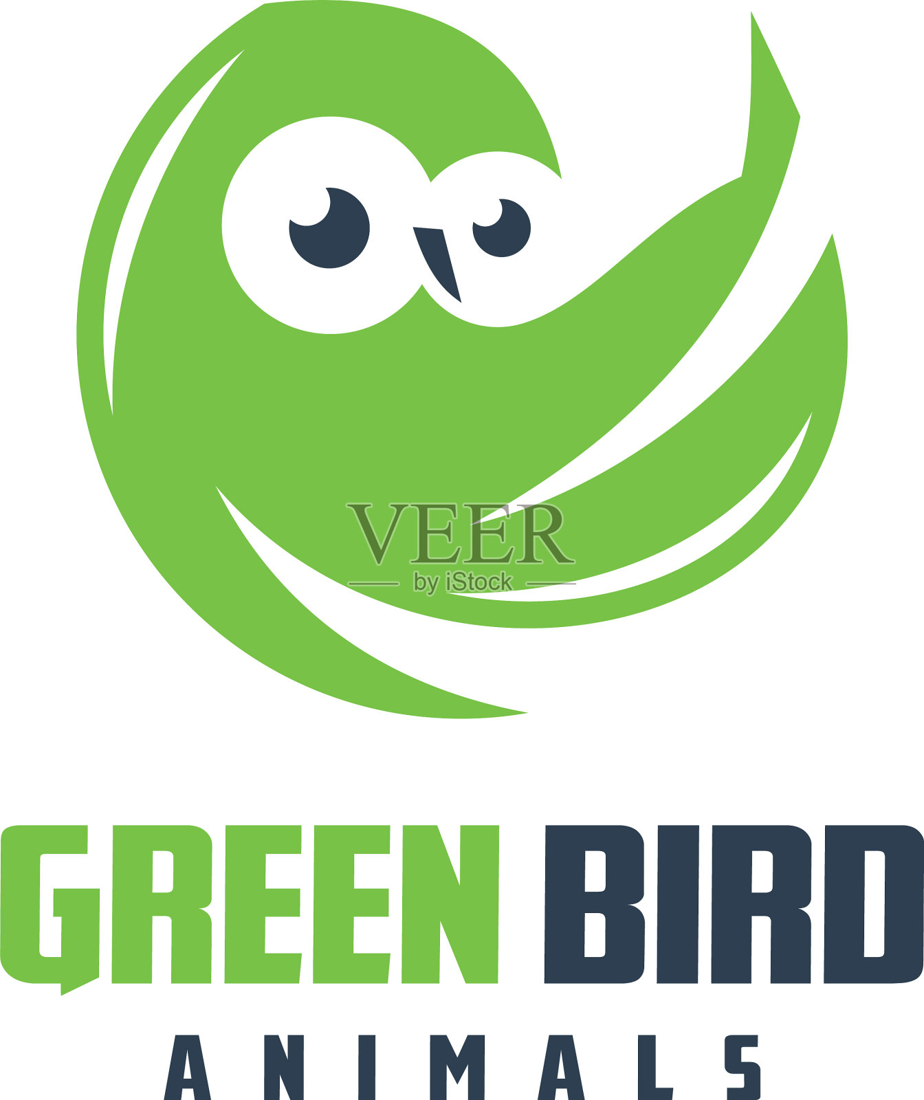 绿鸟标志设计插画图片素材