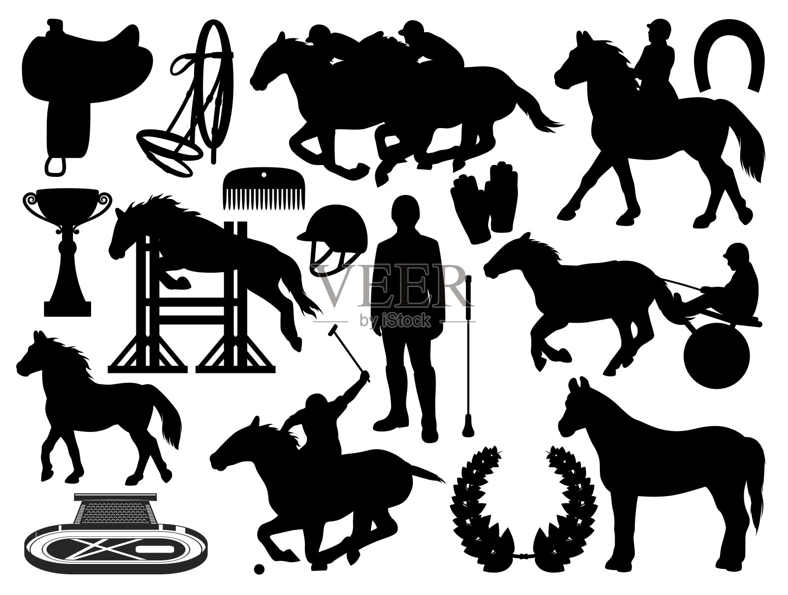 骑马、马术运动器材隔离设计元素图片
