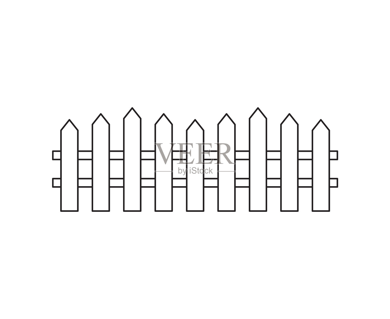 平廓花园栅栏插画图片素材