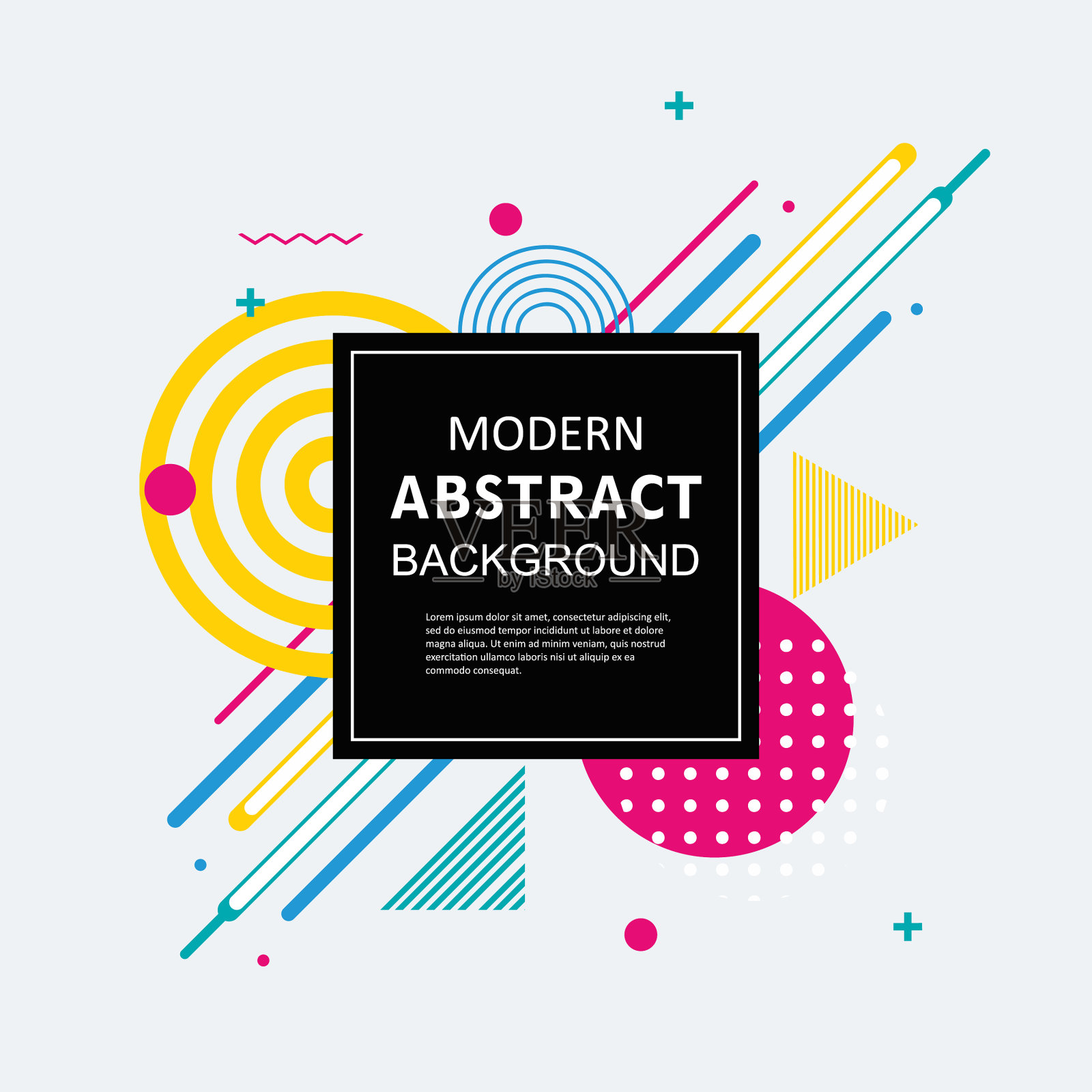 现代简单抽象圆几何孟斐斯插画图片素材