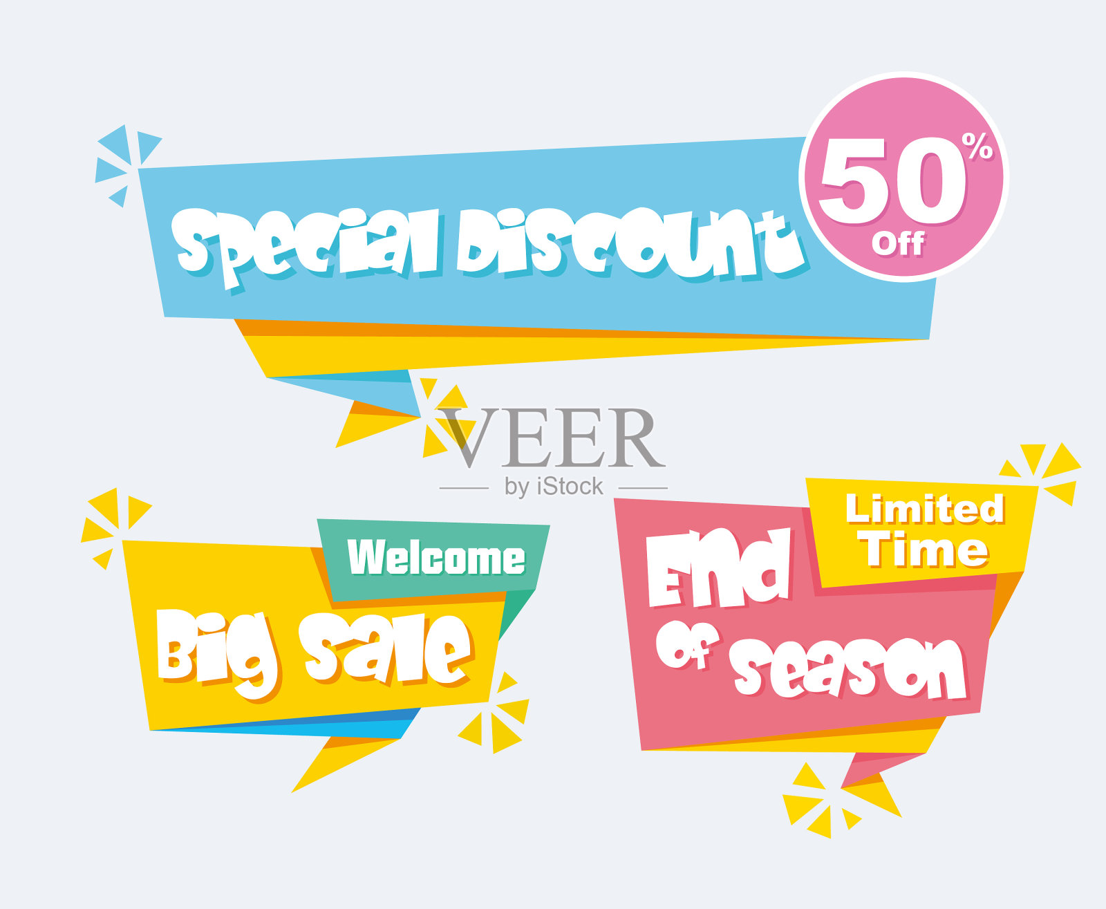 收藏销售折扣风格横幅设计元素图片