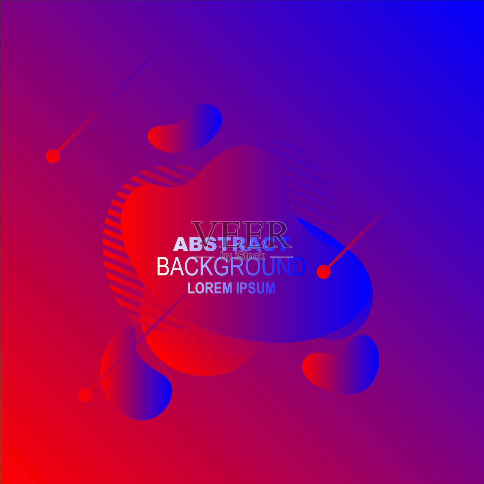 设置时尚抽象变形虫横幅霓虹色插画图片素材