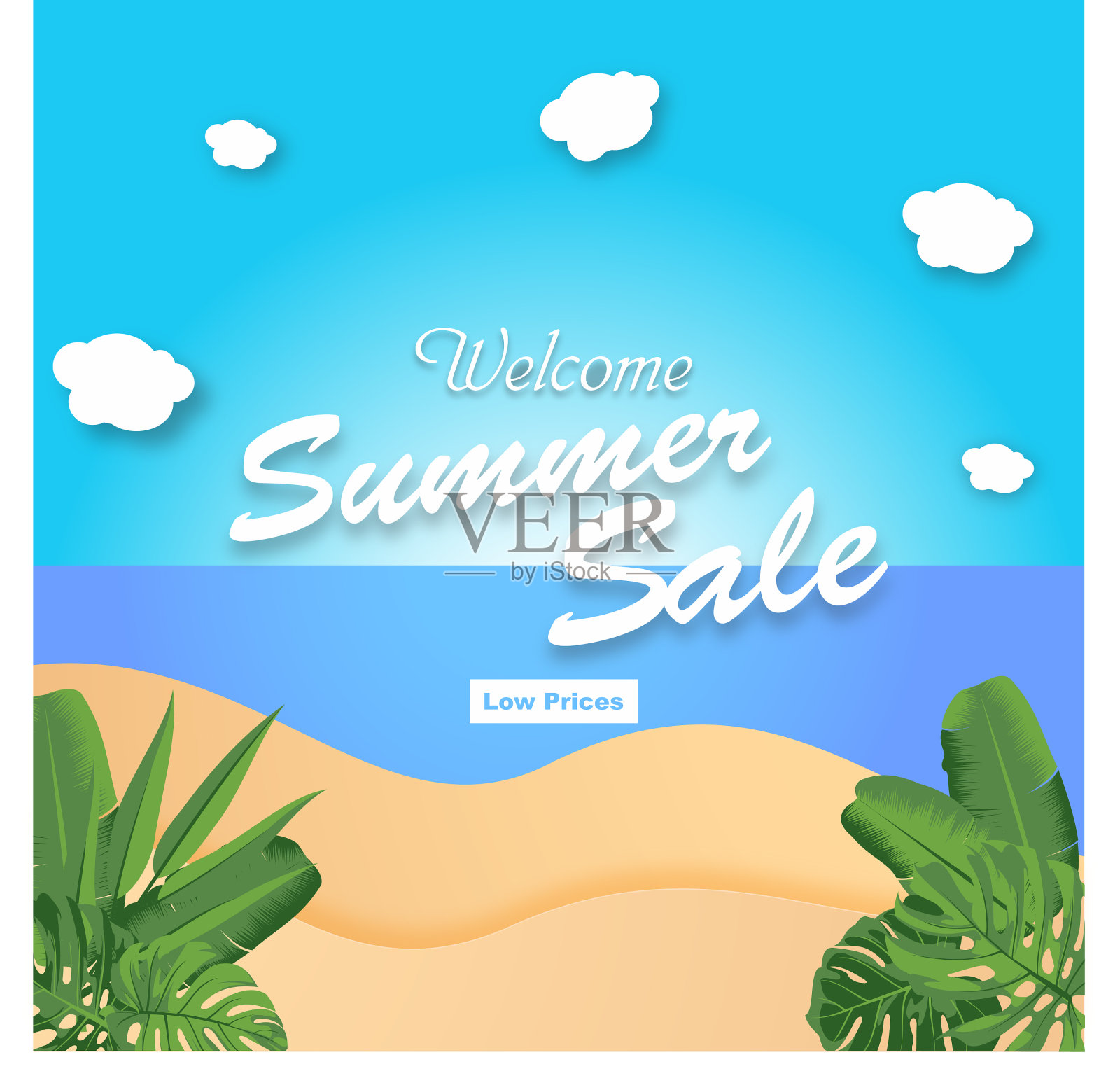 夏季销售背景促销和折扣横幅插画图片素材