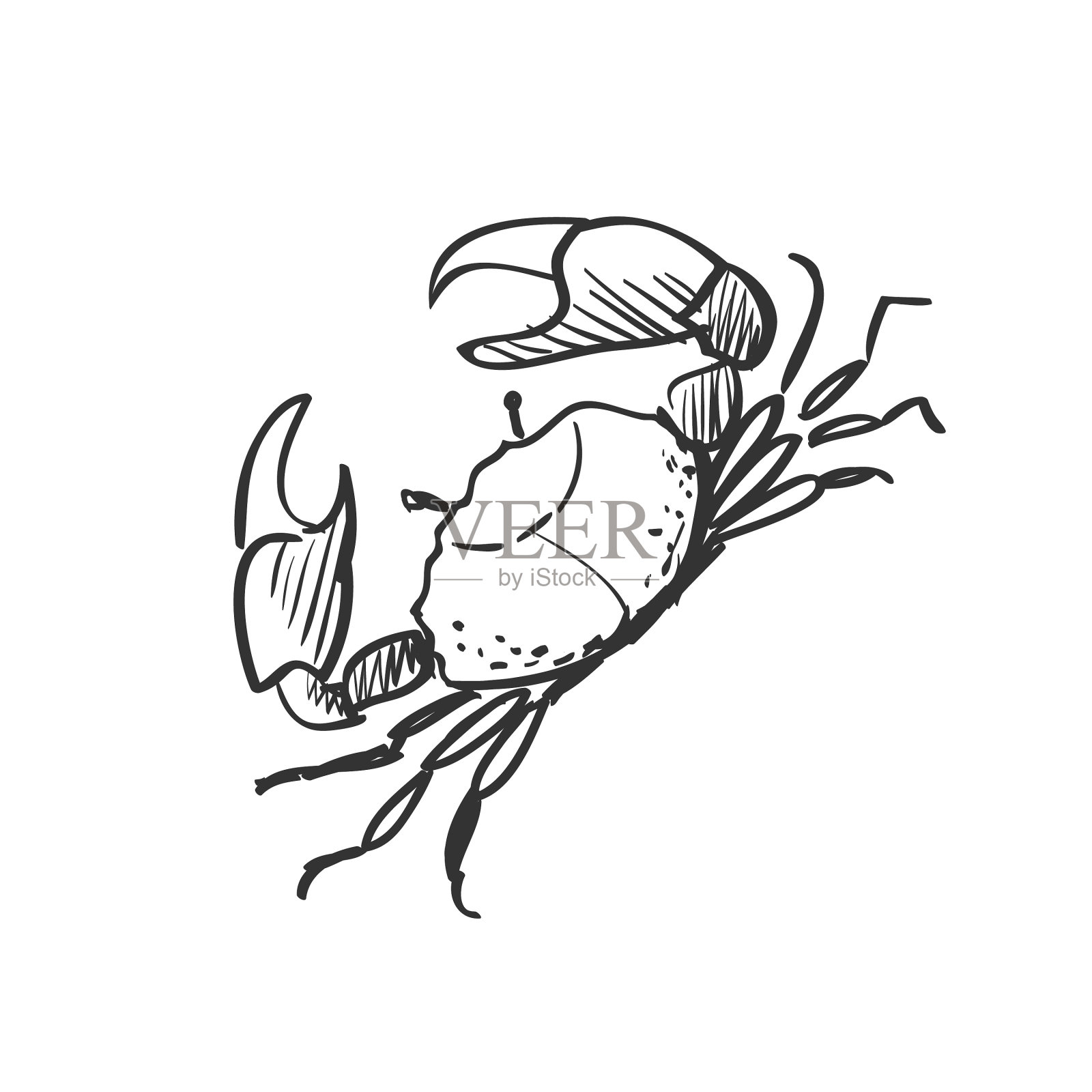 涂鸦蟹设计元素图片