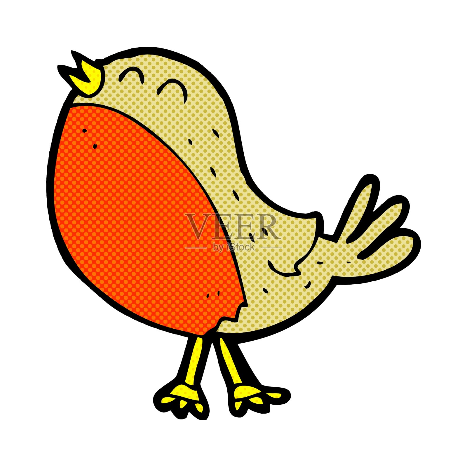 卡通圣诞知更鸟设计元素图片