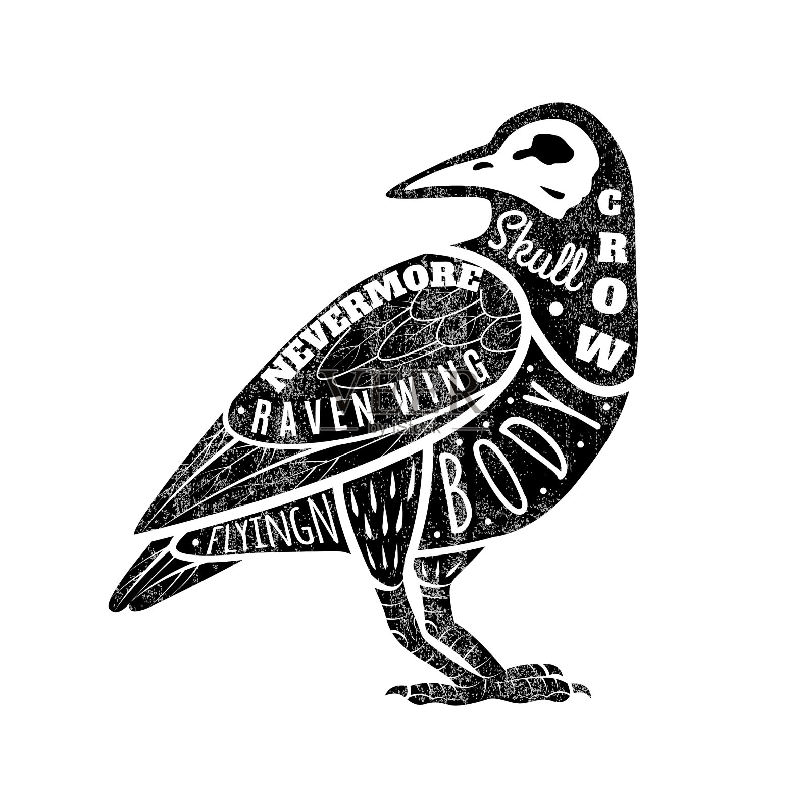 黑乌鸦设计元素图片