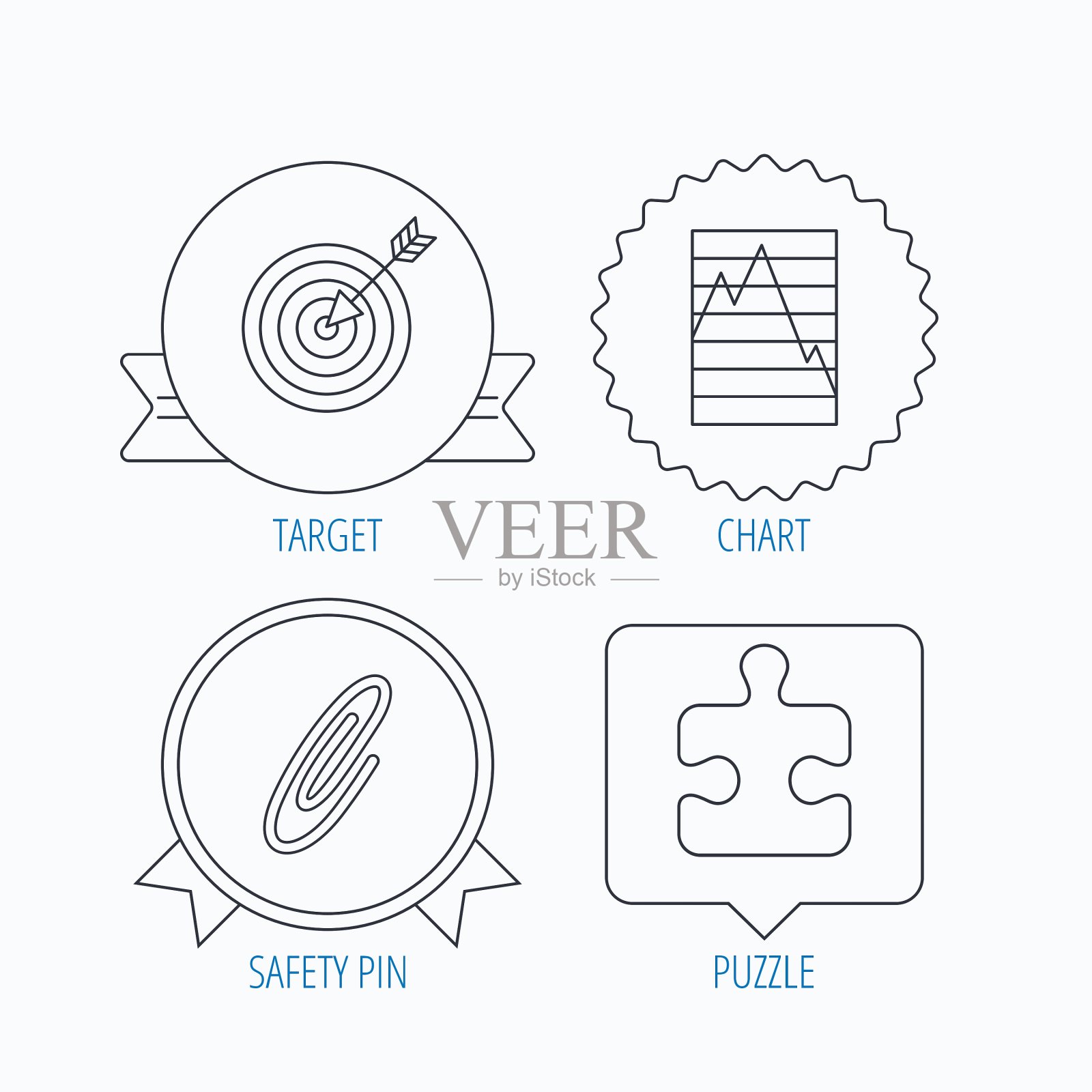 拼图图表和目标图标图标素材