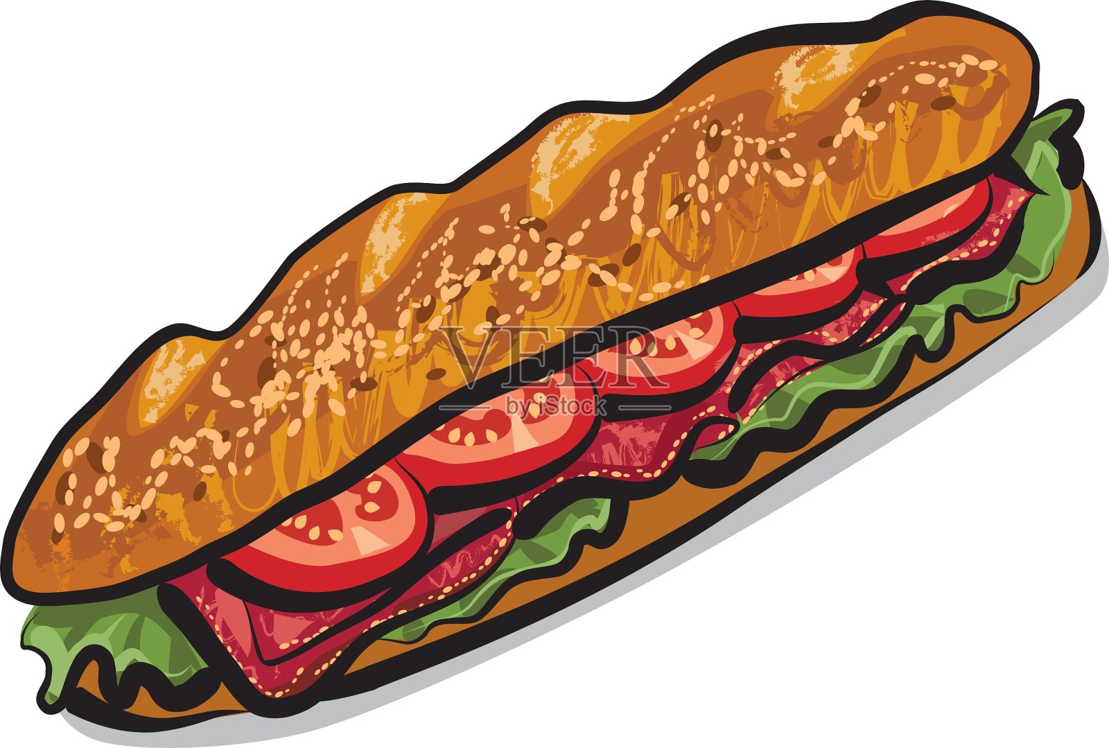 法国三明治设计元素图片