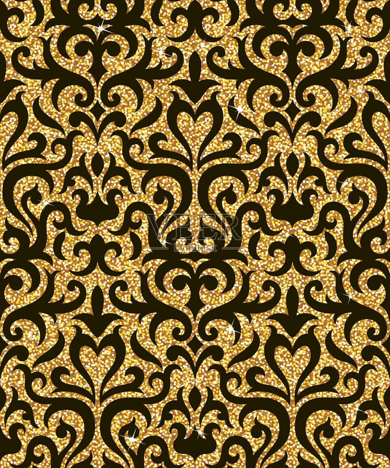 花卉金色壁纸插画图片素材