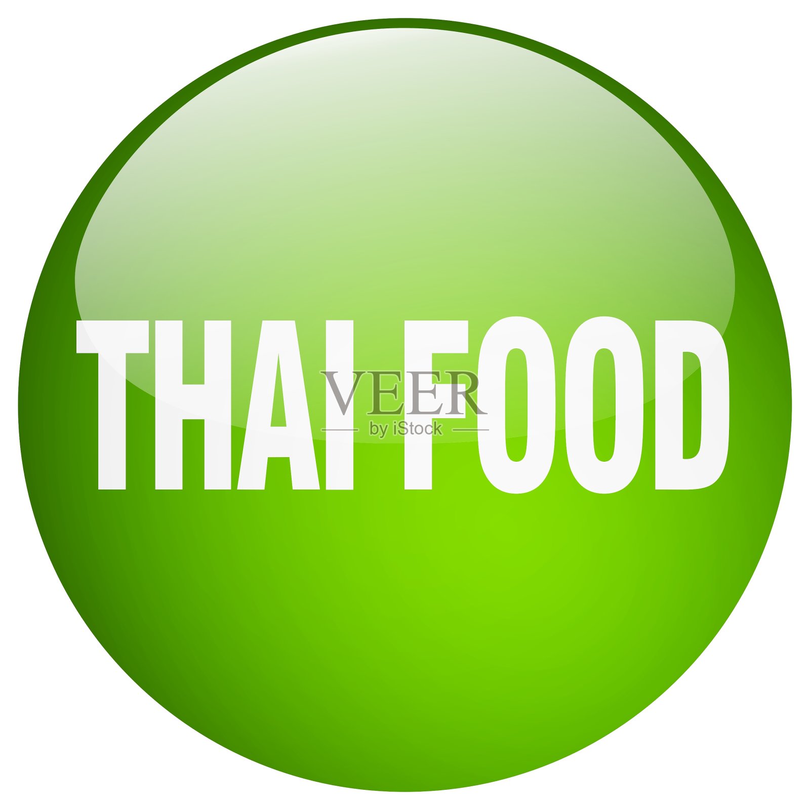 泰式食品绿圆凝胶隔离按钮插画图片素材