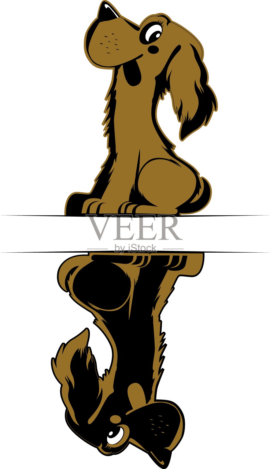 卡通狗的微笑插画图片素材