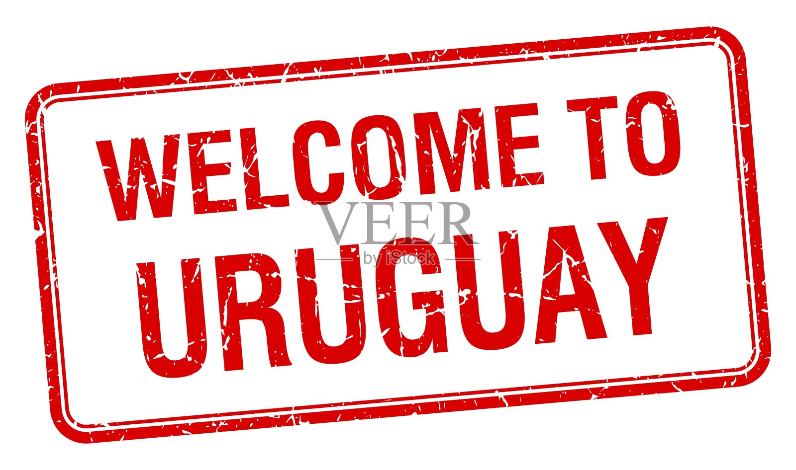 欢迎来到乌拉圭红色垃圾方块邮票插画图片素材