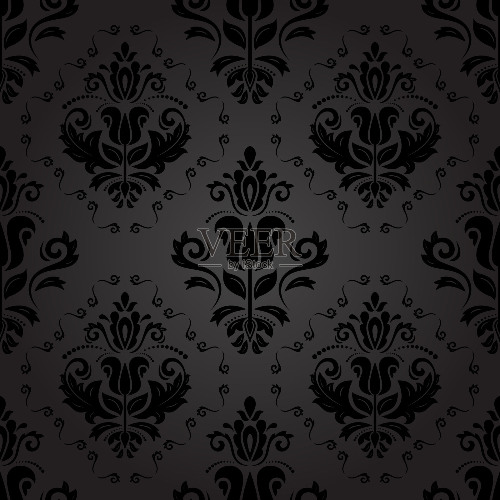 东方无缝图案抽象黑暗背景插画图片素材