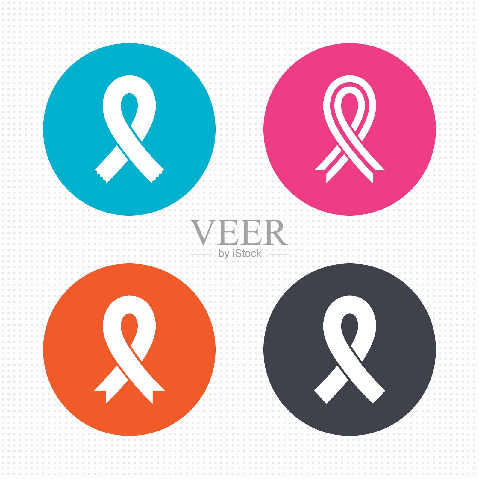 乳腺癌意识图标丝带标志图标素材