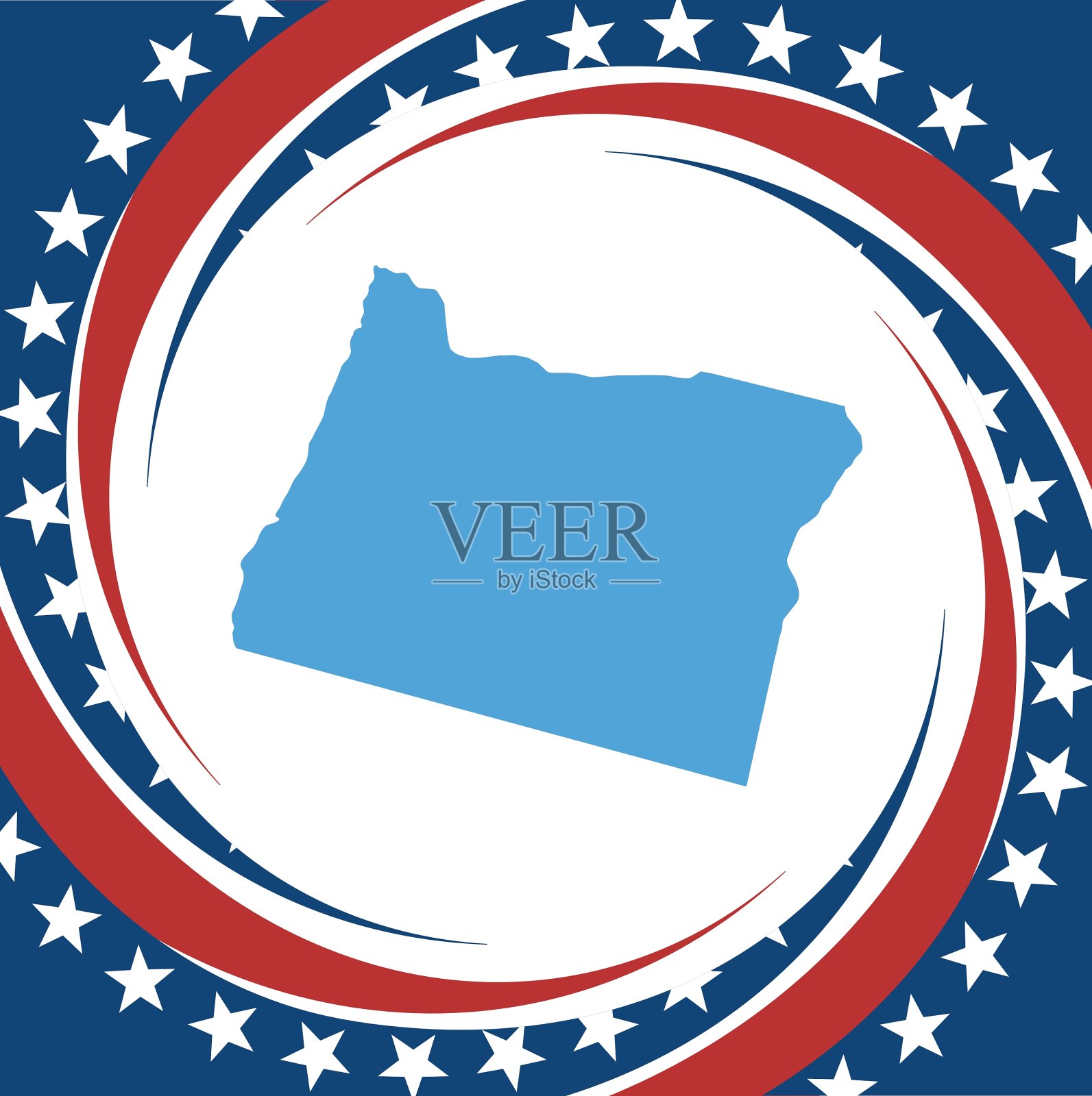 俄勒冈州的标签插画图片素材