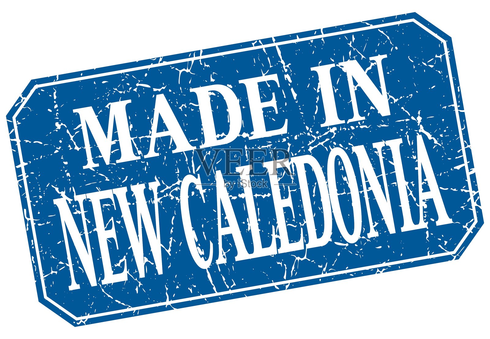 新喀里多尼亚制造的蓝色方形垃圾邮票插画图片素材