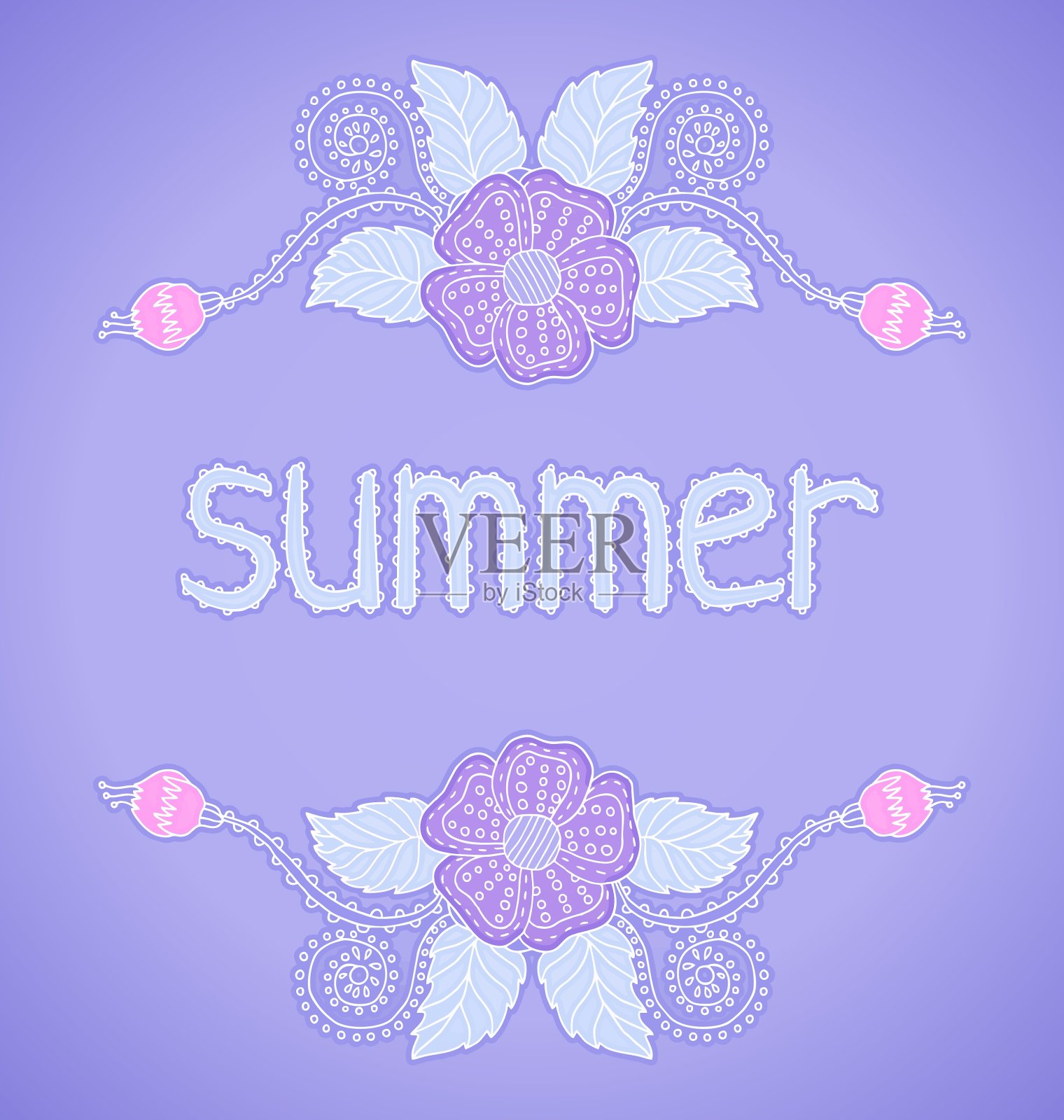 柔和的颜色搭配花朵插画图片素材