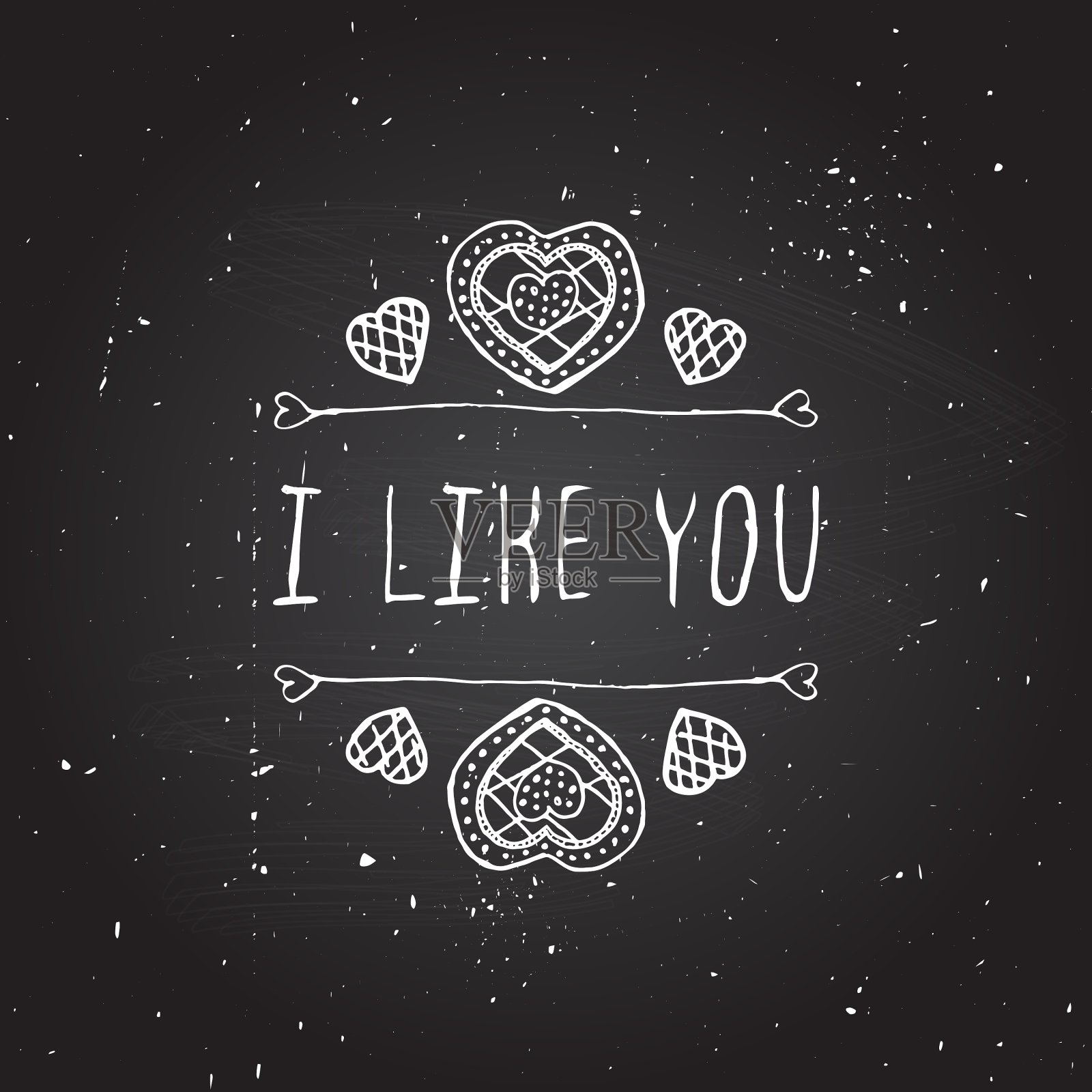 手写的情人节徽章插画图片素材