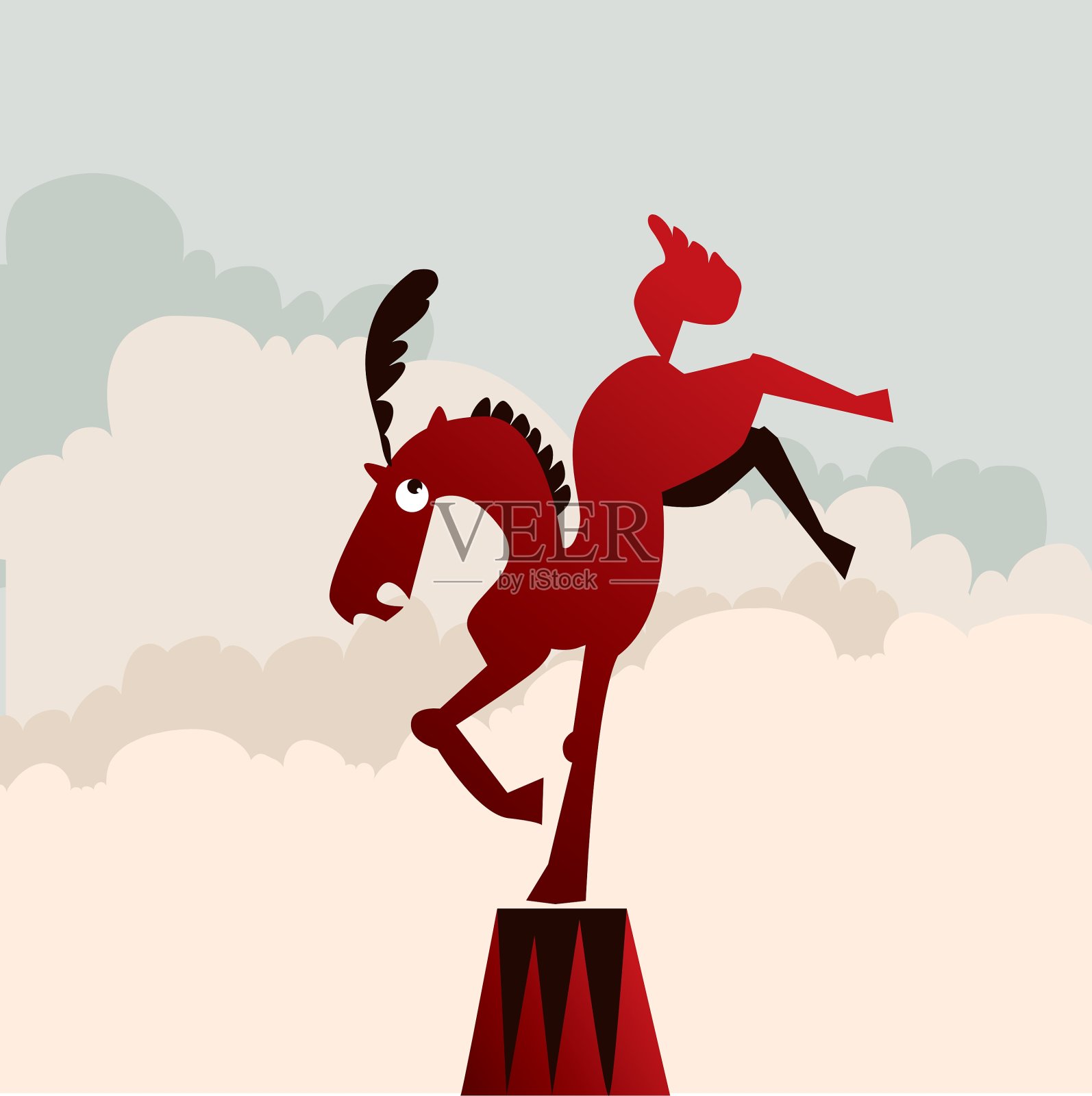 马戏团马插画图片素材