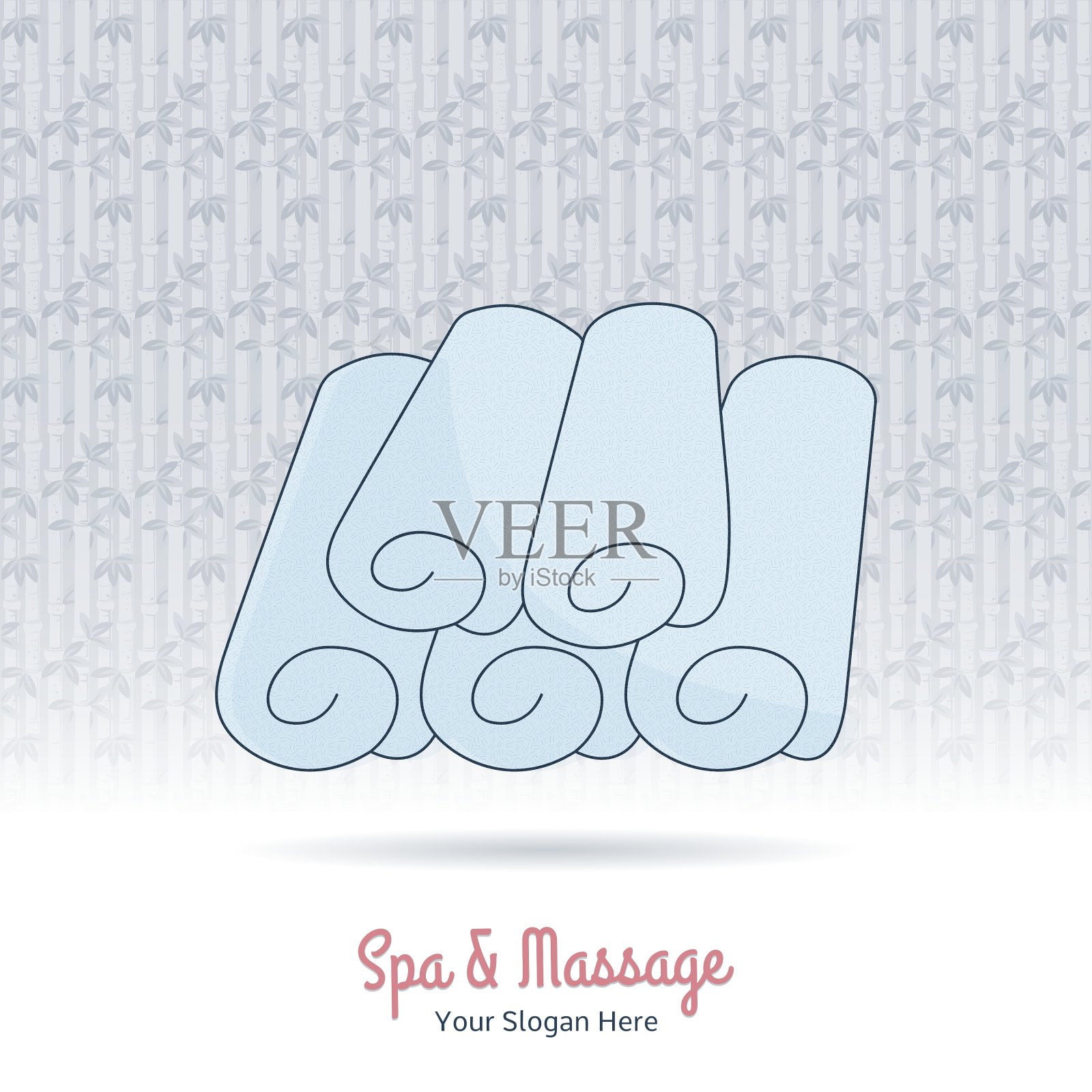 手绘泰国按摩和水疗设计元素插画图片素材