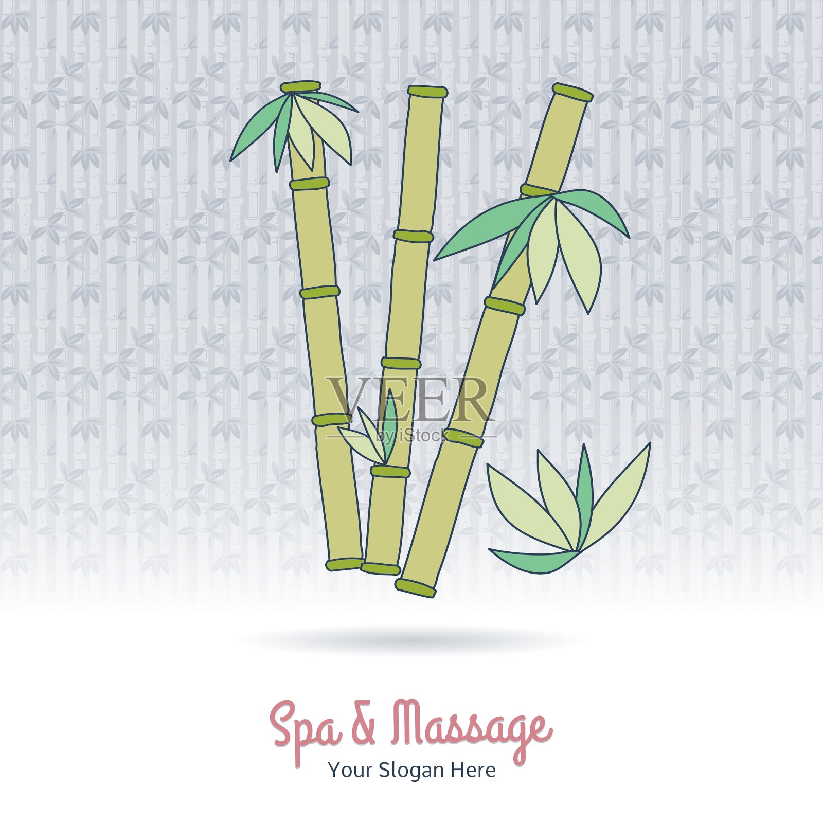 手绘泰国按摩和水疗设计元素插画图片素材