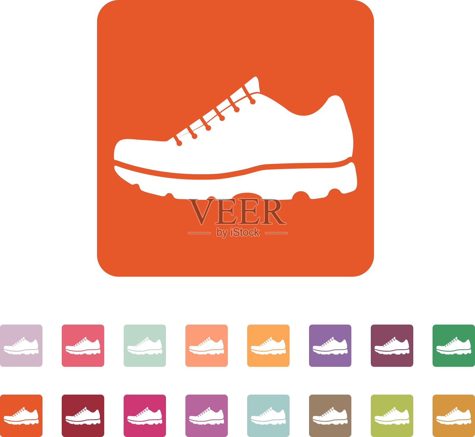 运动鞋图标鞋标志平插画图片素材