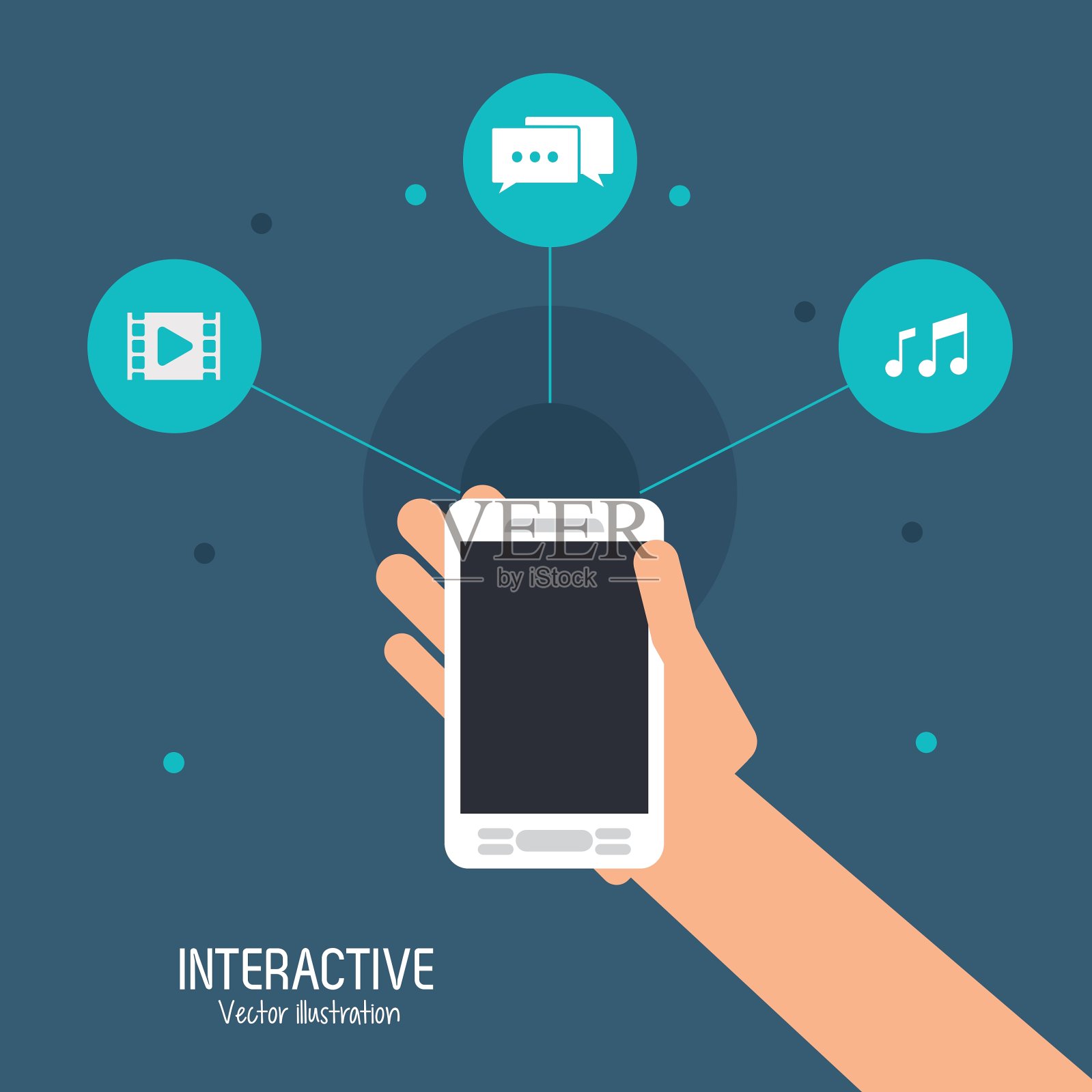 智能手机与通信设计插画图片素材