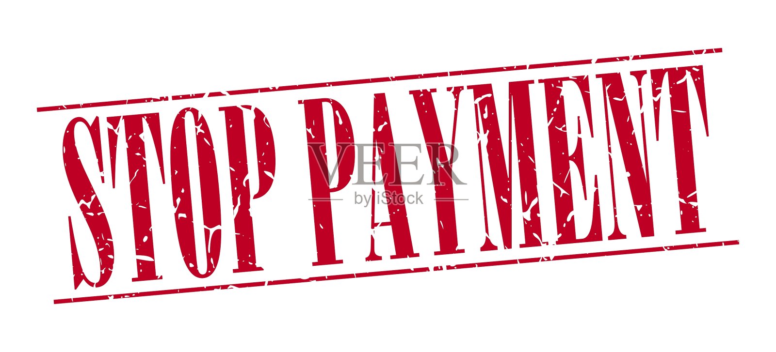 停止付款红色垃圾复古邮票孤立上插画图片素材
