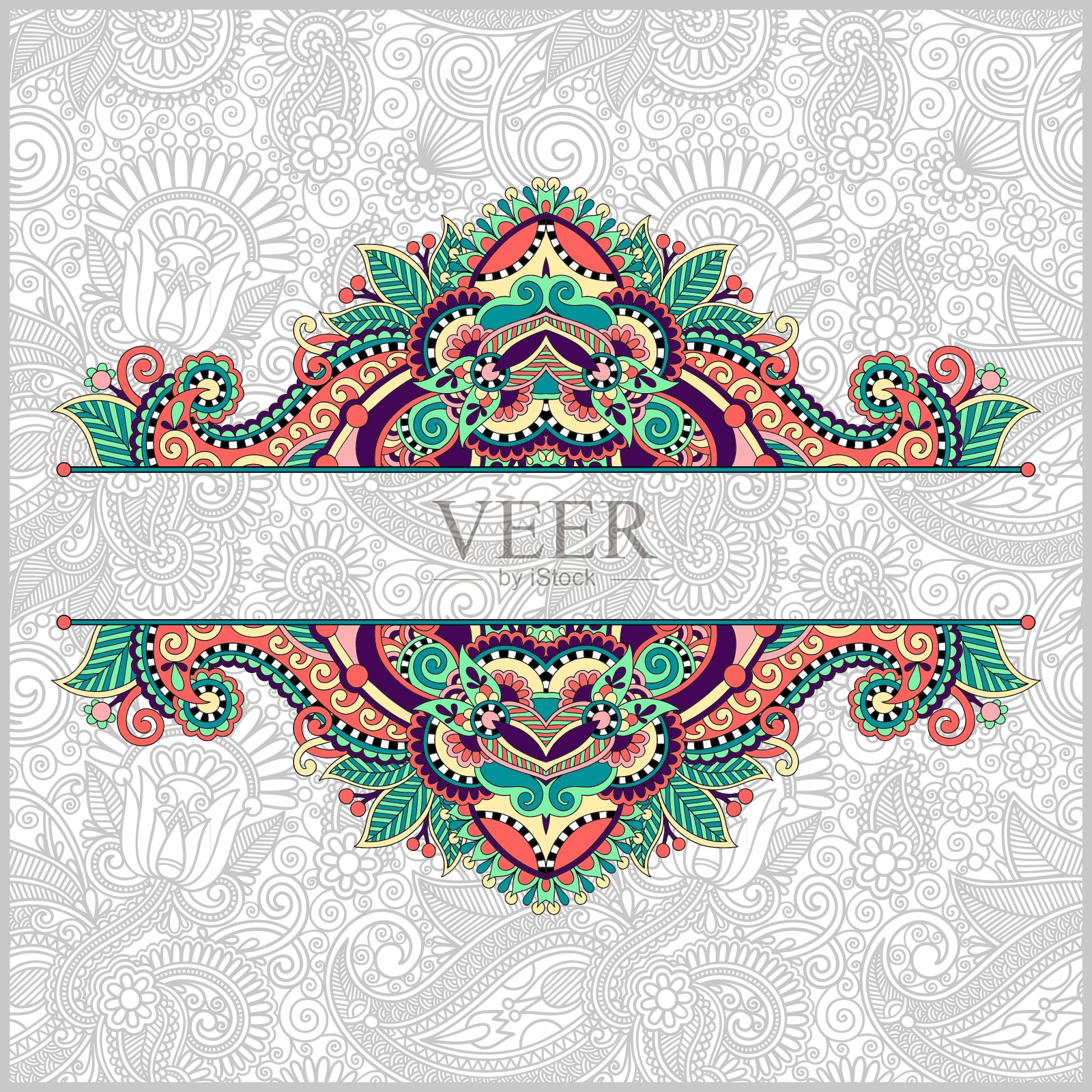 不寻常的有位置的花装饰模板插画图片素材