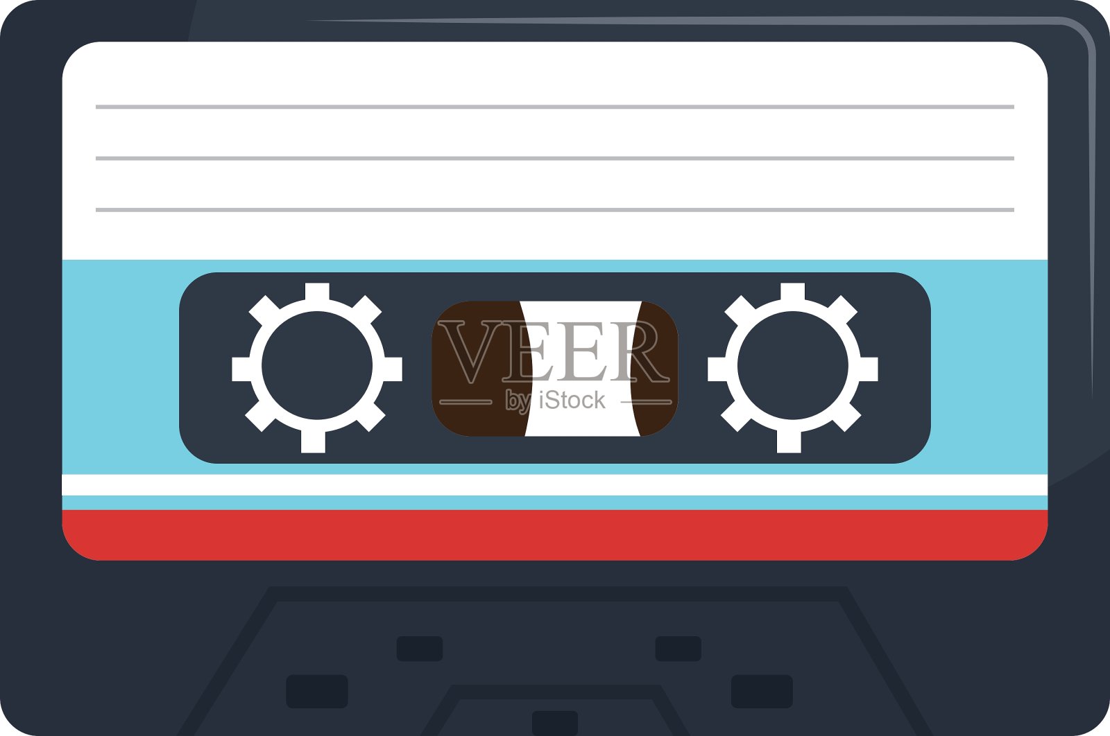 立体声盒式磁带孤立的平面图标图标素材