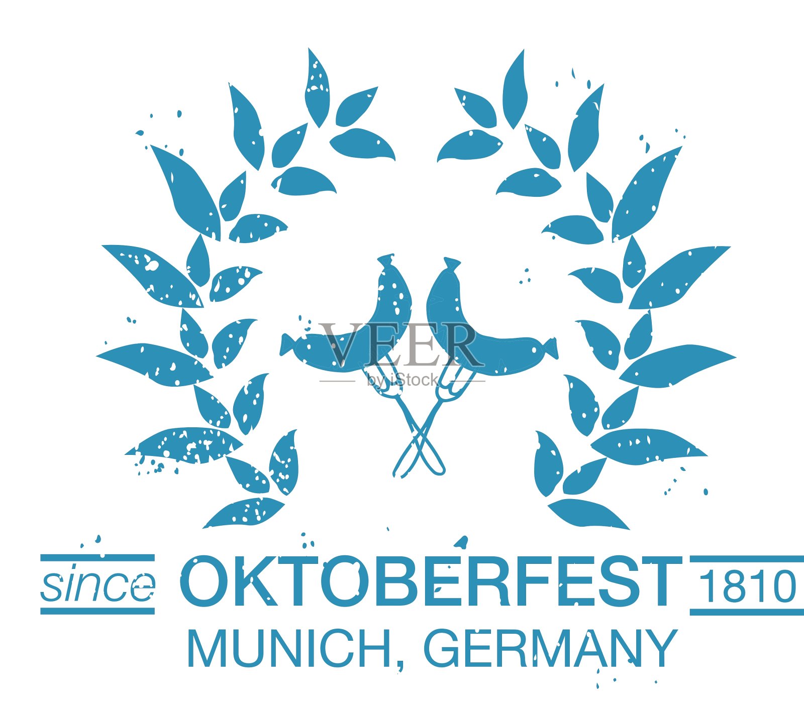 啤酒节手绘标志收藏插画图片素材