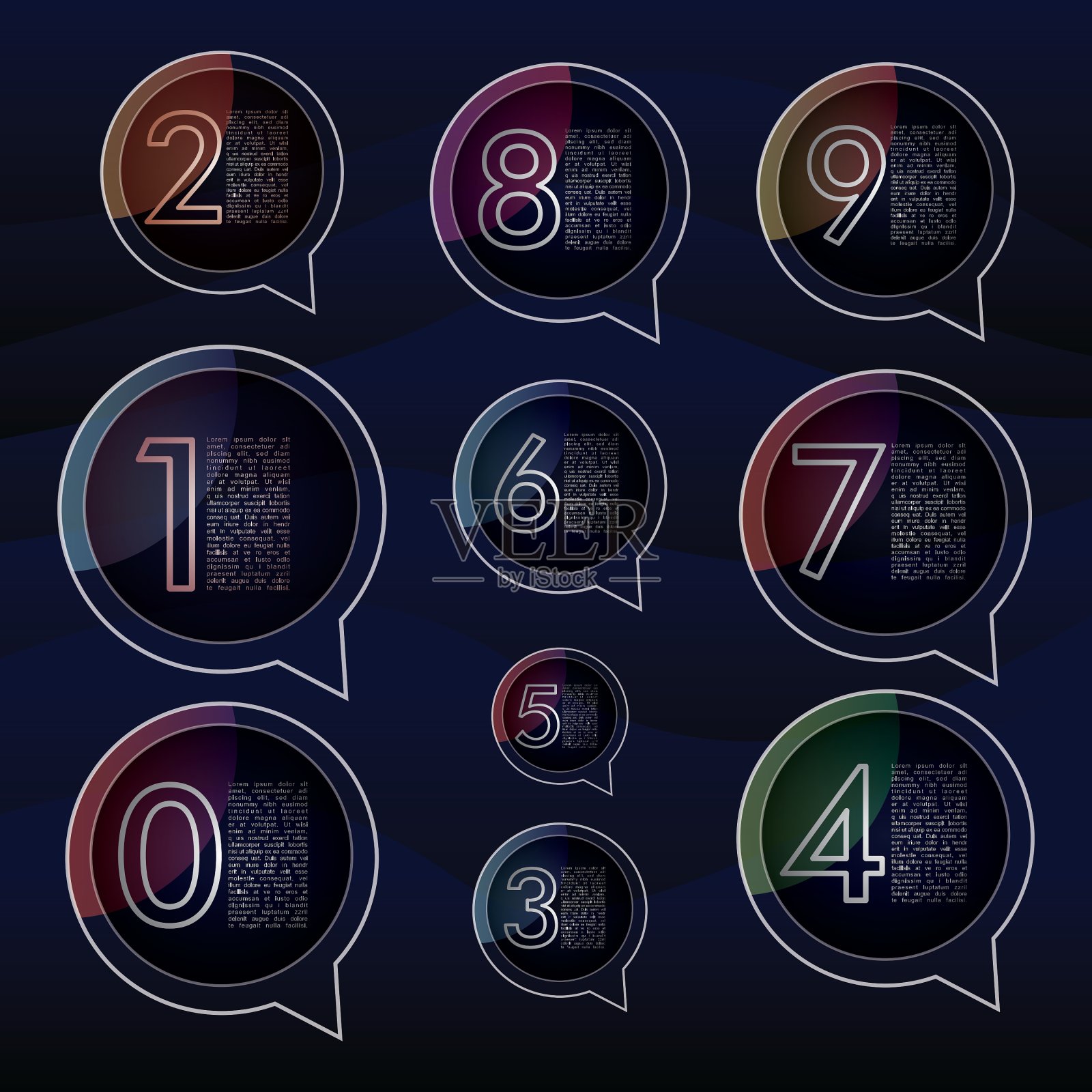 号码在聊天气泡插画图片素材