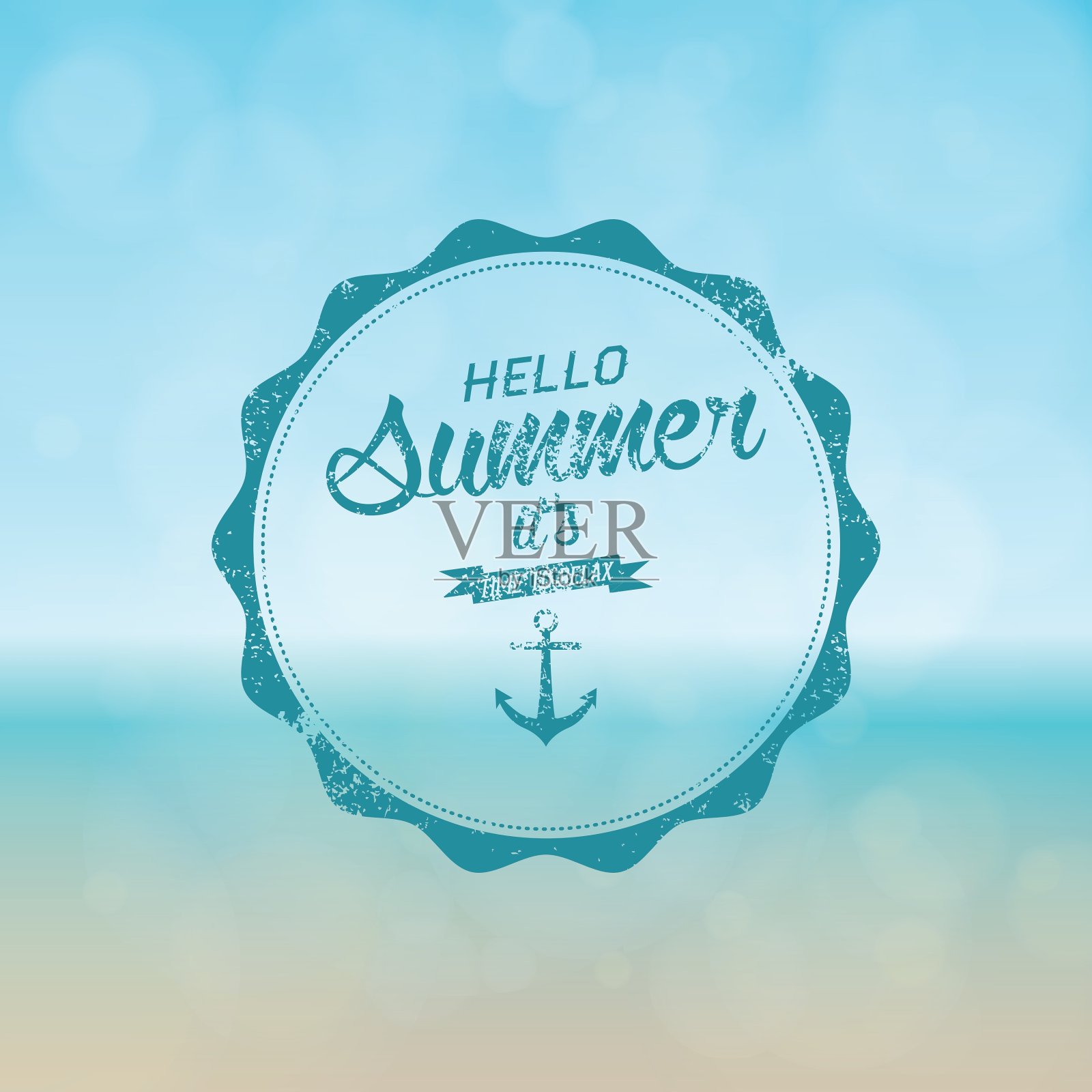 美丽的海滩插画图片素材