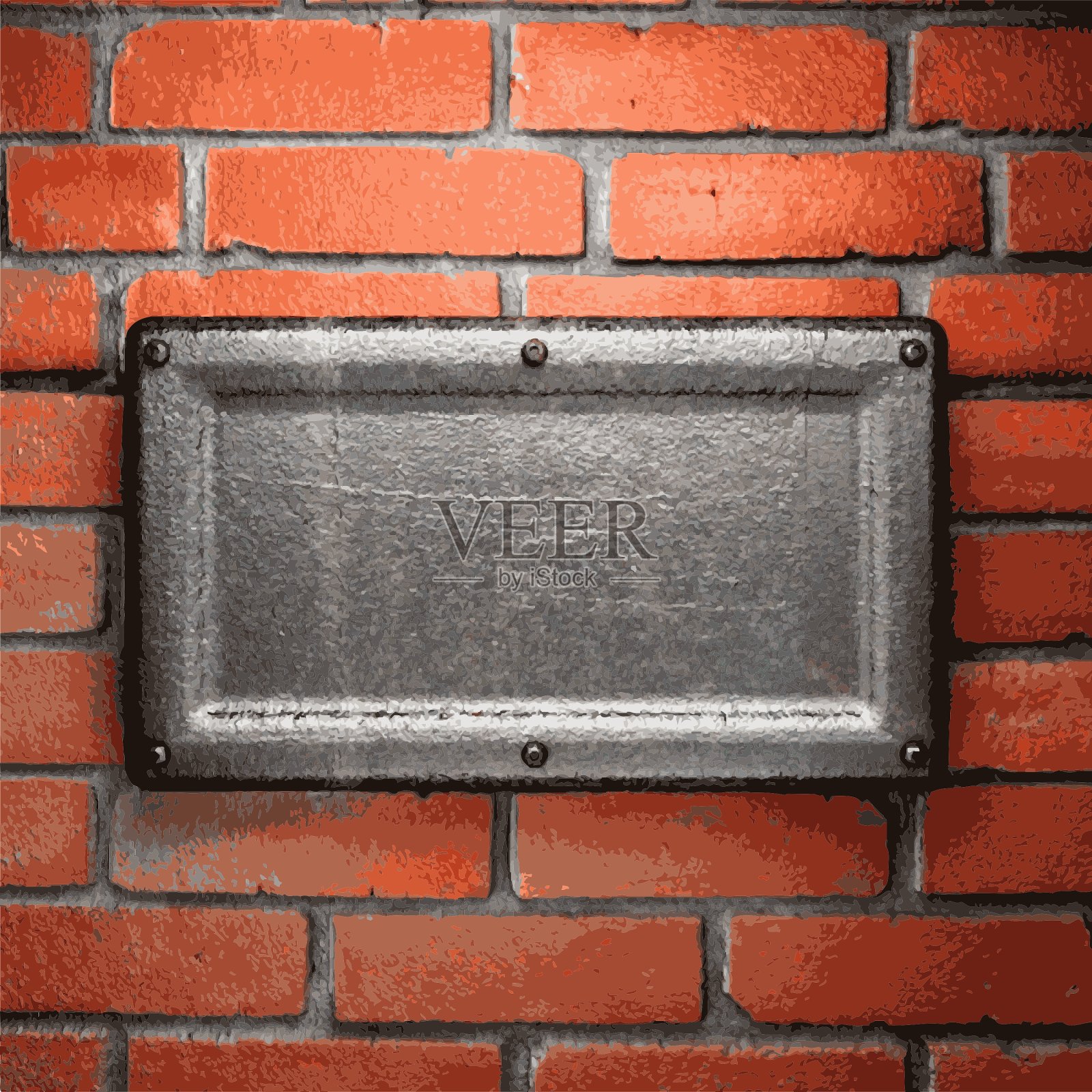 金属和砖块背景插画图片素材