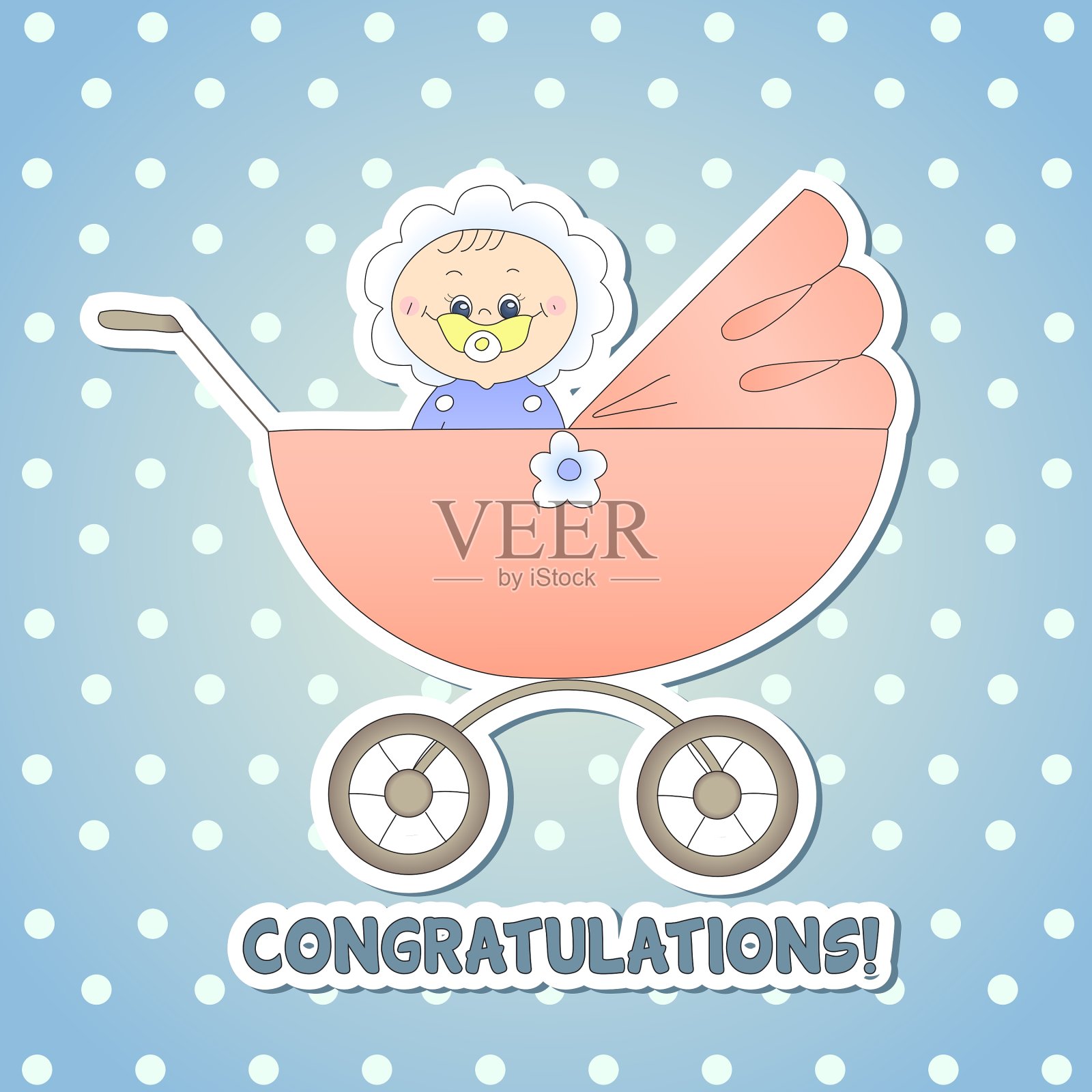 马车里的孩子插画图片素材