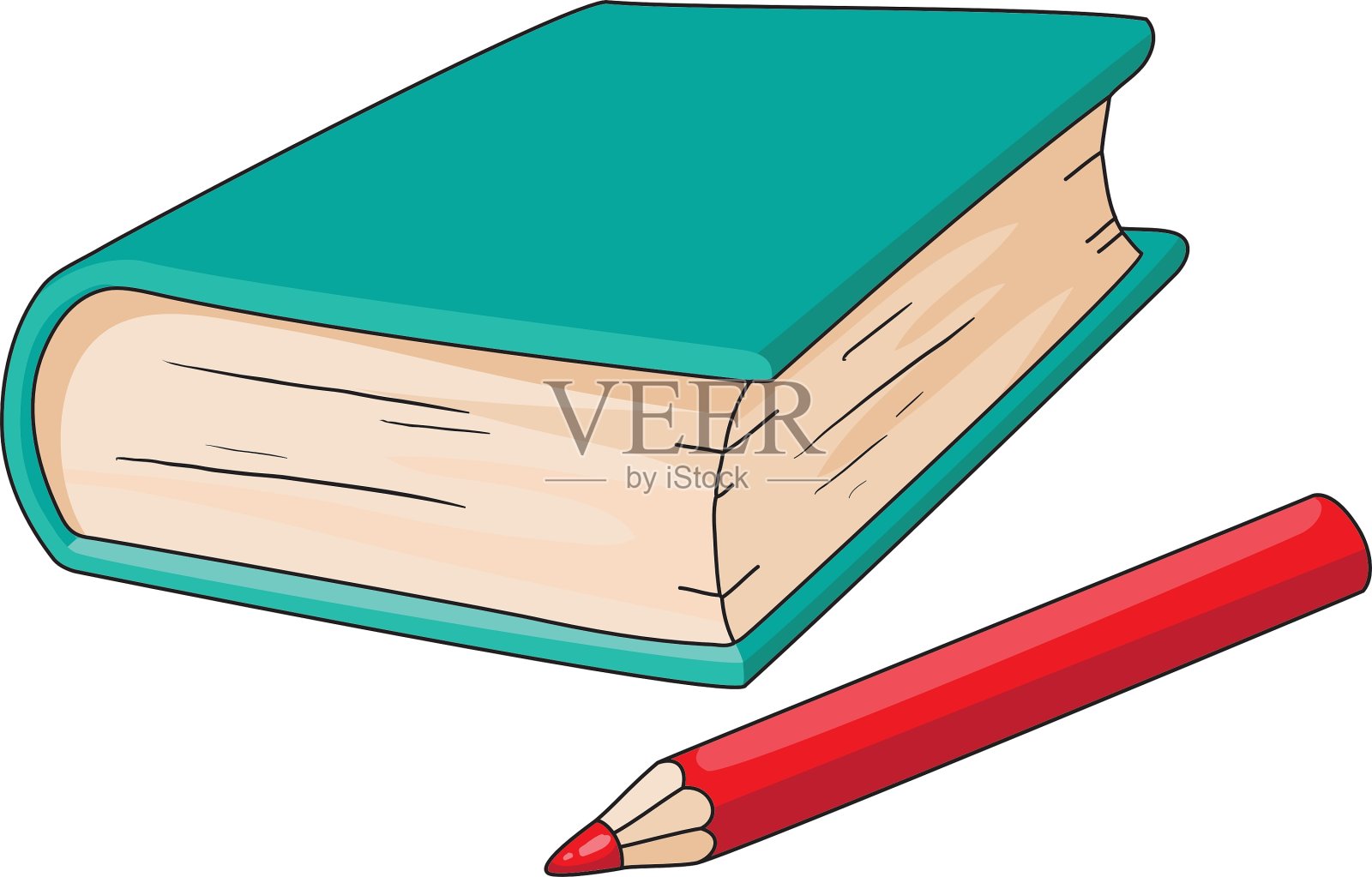 书和铅笔设计元素图片