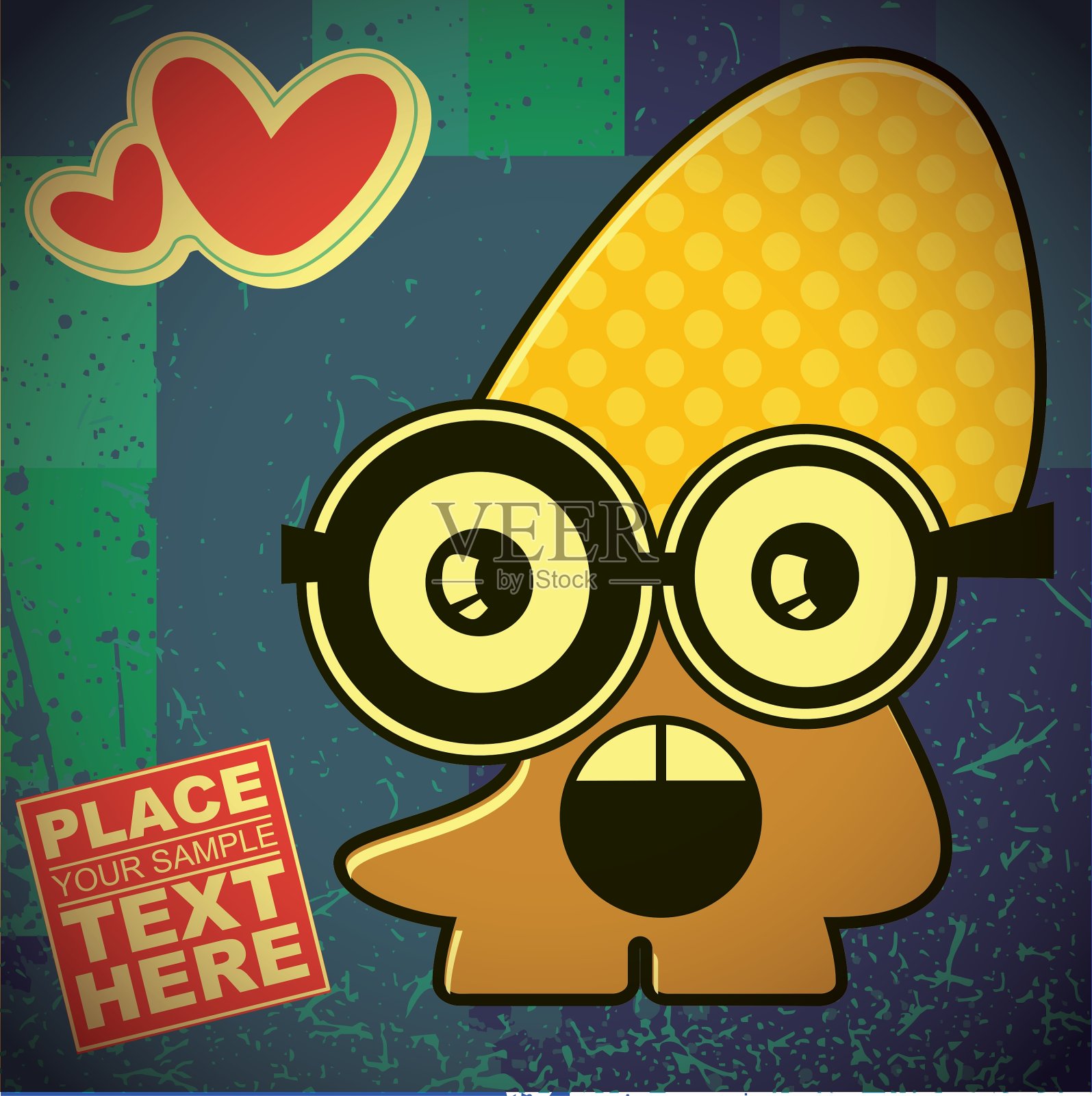 怪物的复古背景插画图片素材