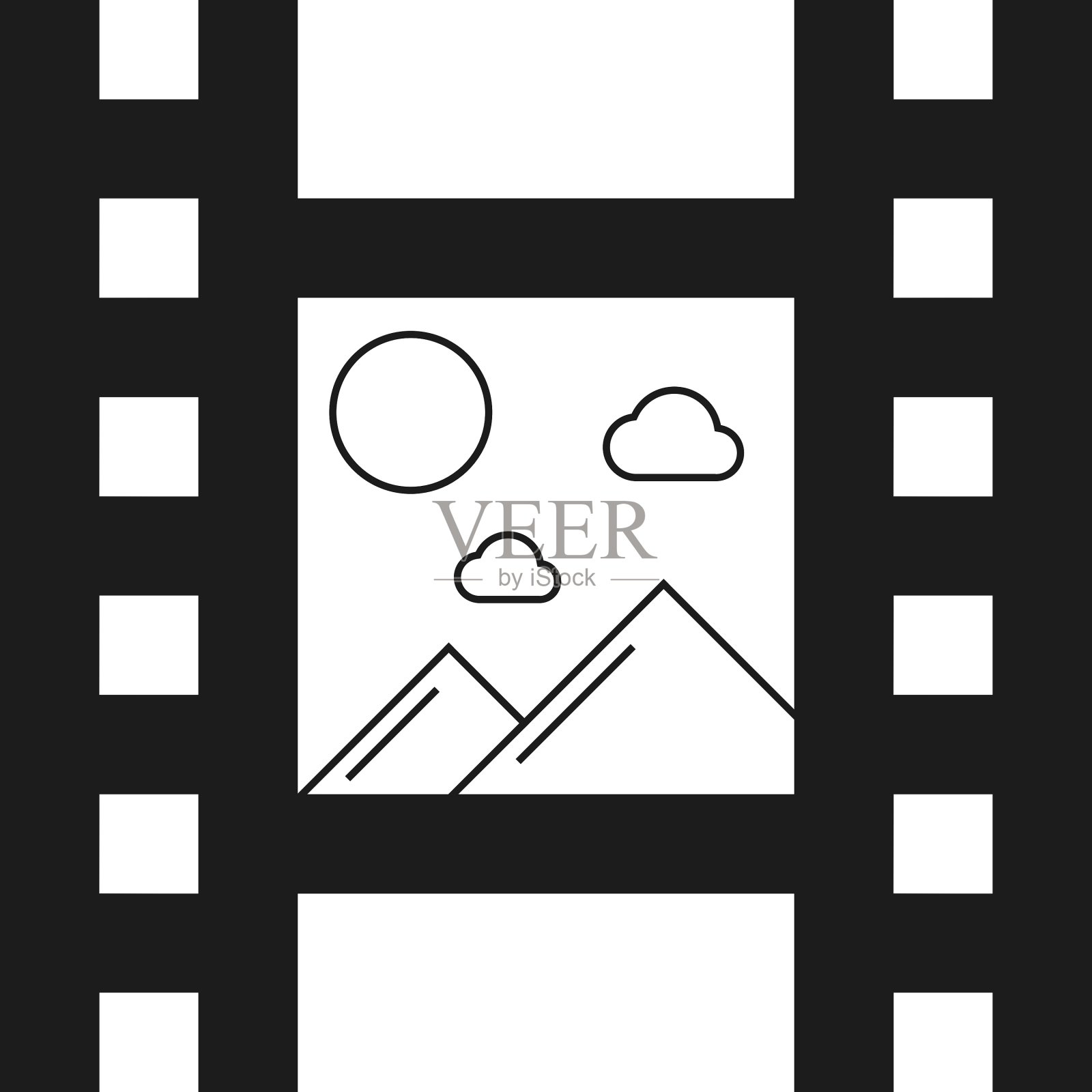 黑色电影图标与山脉图标素材