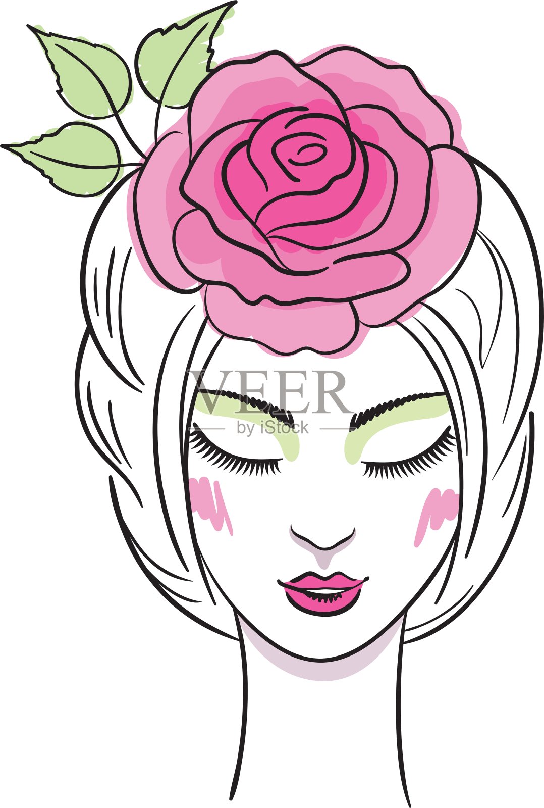 年轻漂亮女人的时尚设计元素图片