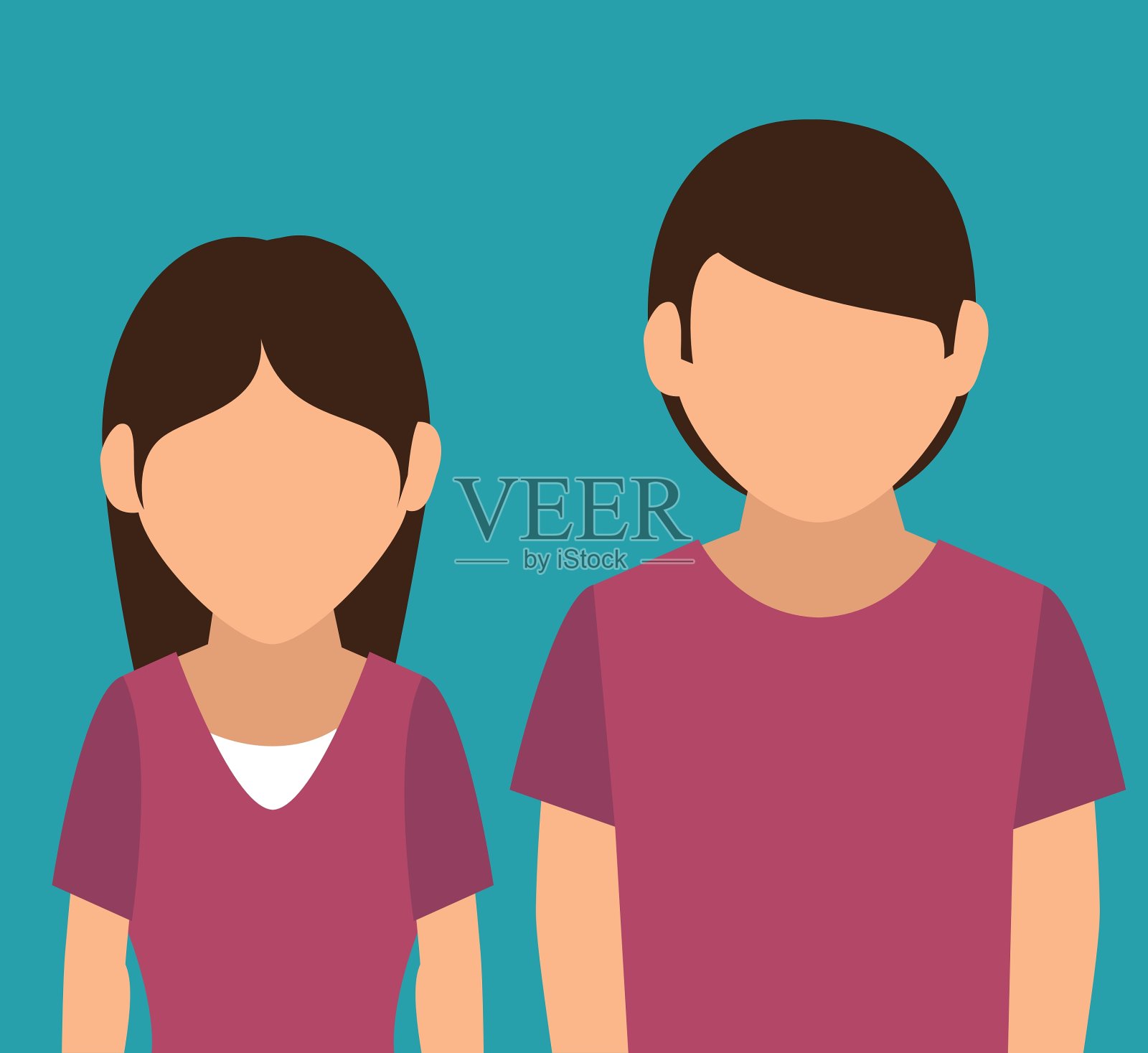 男女夫妇插画图片素材