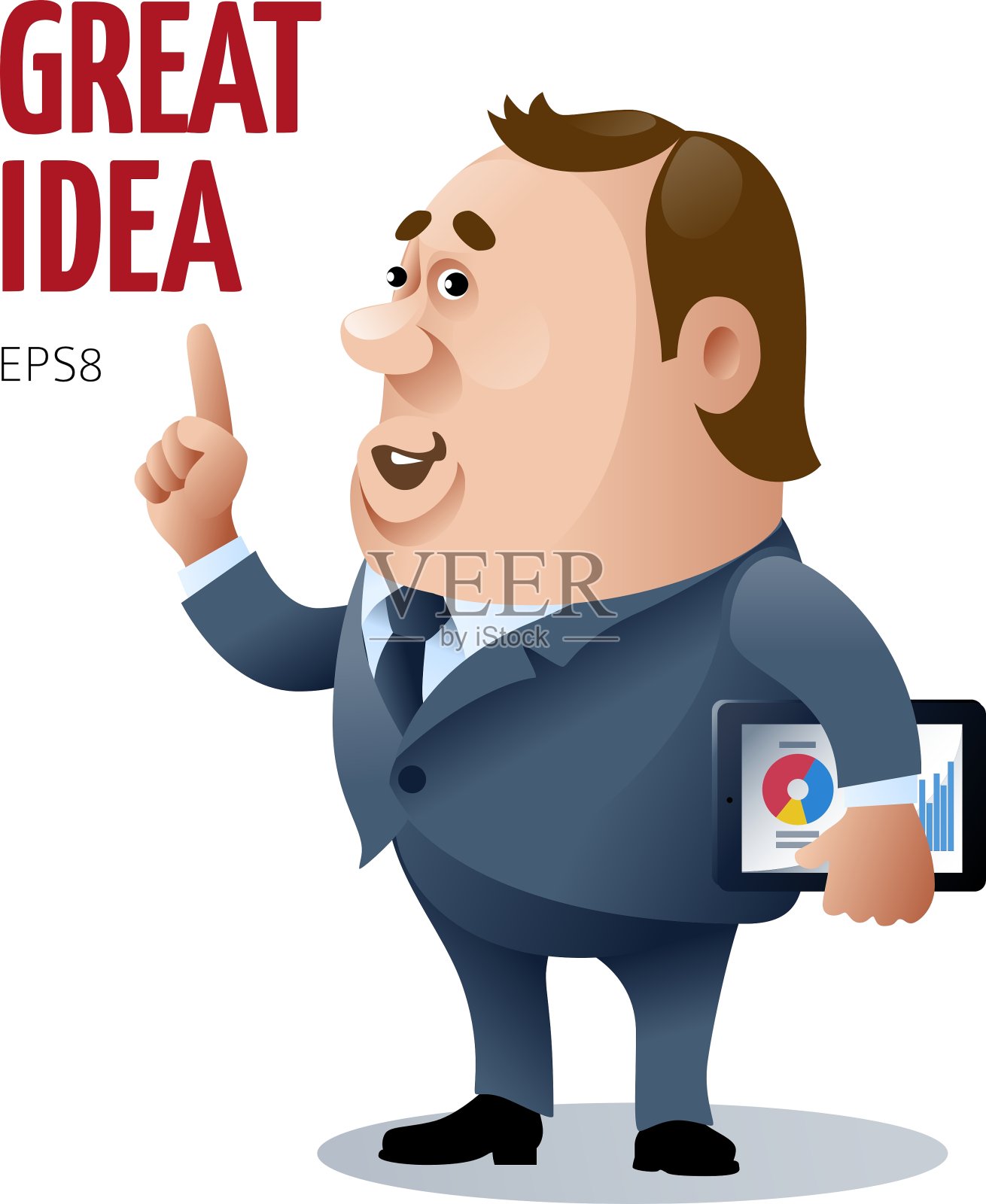 卡通商人有一个好主意插画图片素材