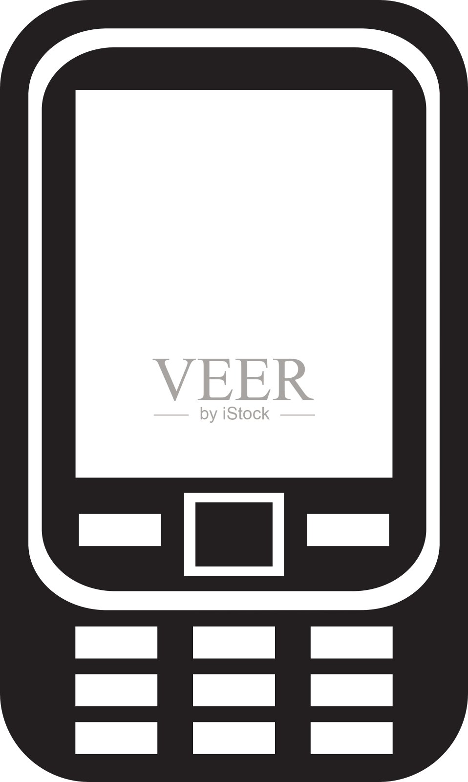 屏幕图标下面有几个按钮的手机插画图片素材